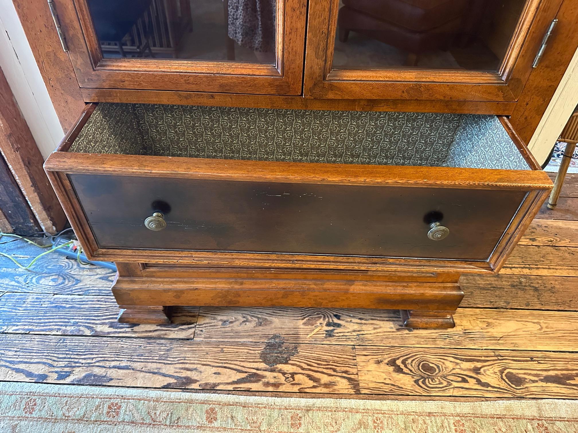 Baker Furniture Milling Road Maple & Glass Bookcase Cabinet For Sale 6
