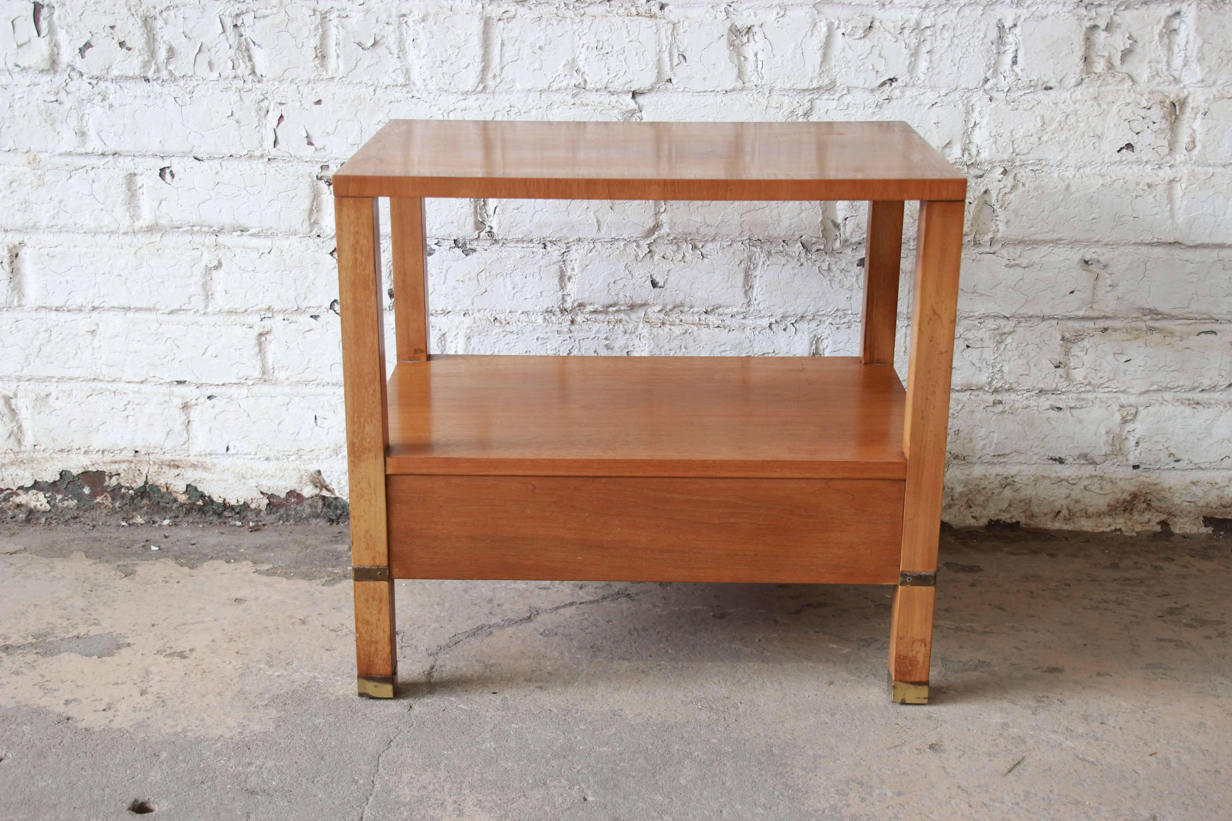Baker Furniture Milling Road Midcentury Campaign Nightstand 4