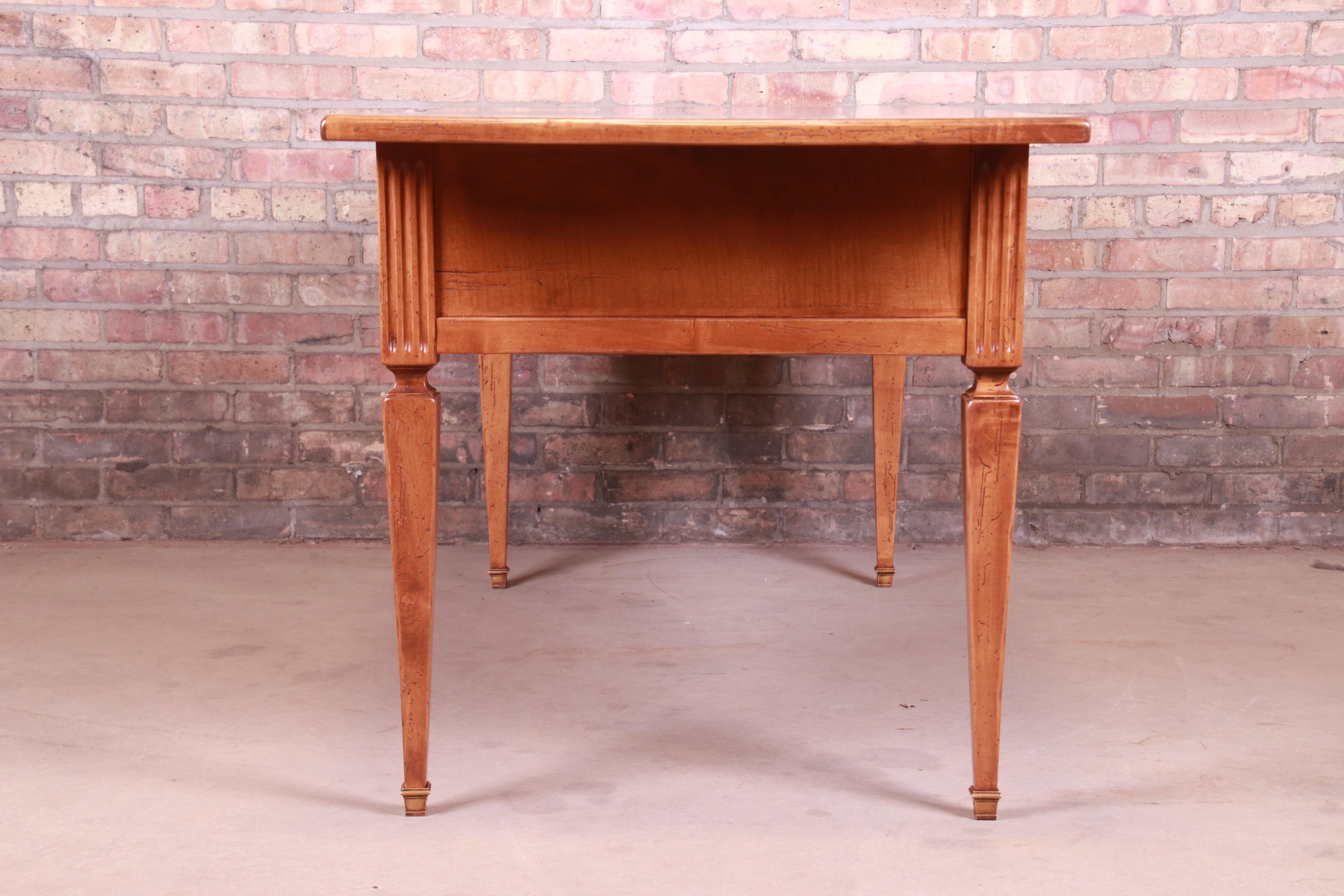 Baker Furniture Milling Road Neoclassical Italian Maple Desk, Newly Refinished 7