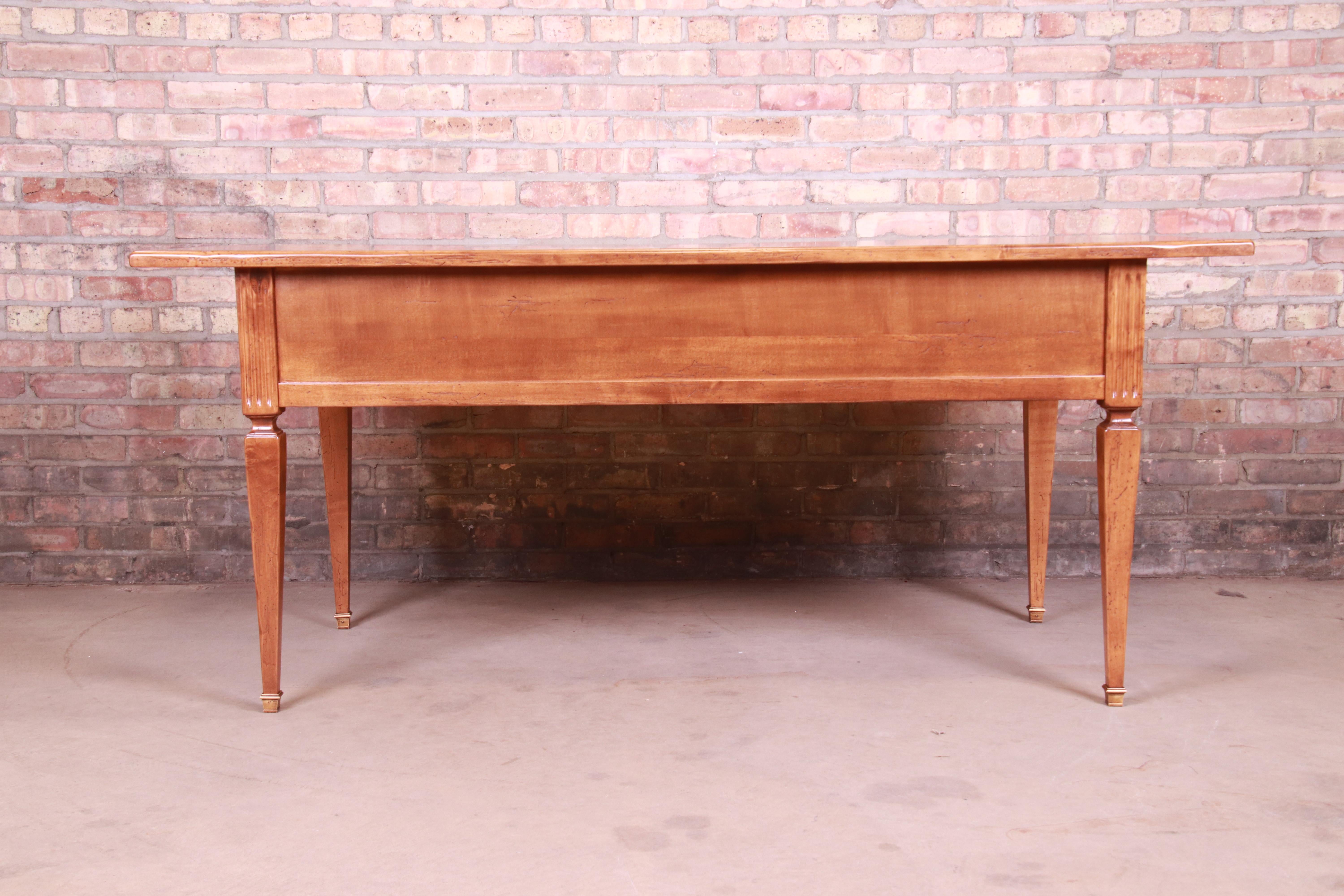 Baker Furniture Milling Road Neoclassical Italian Maple Desk, Newly Refinished 9