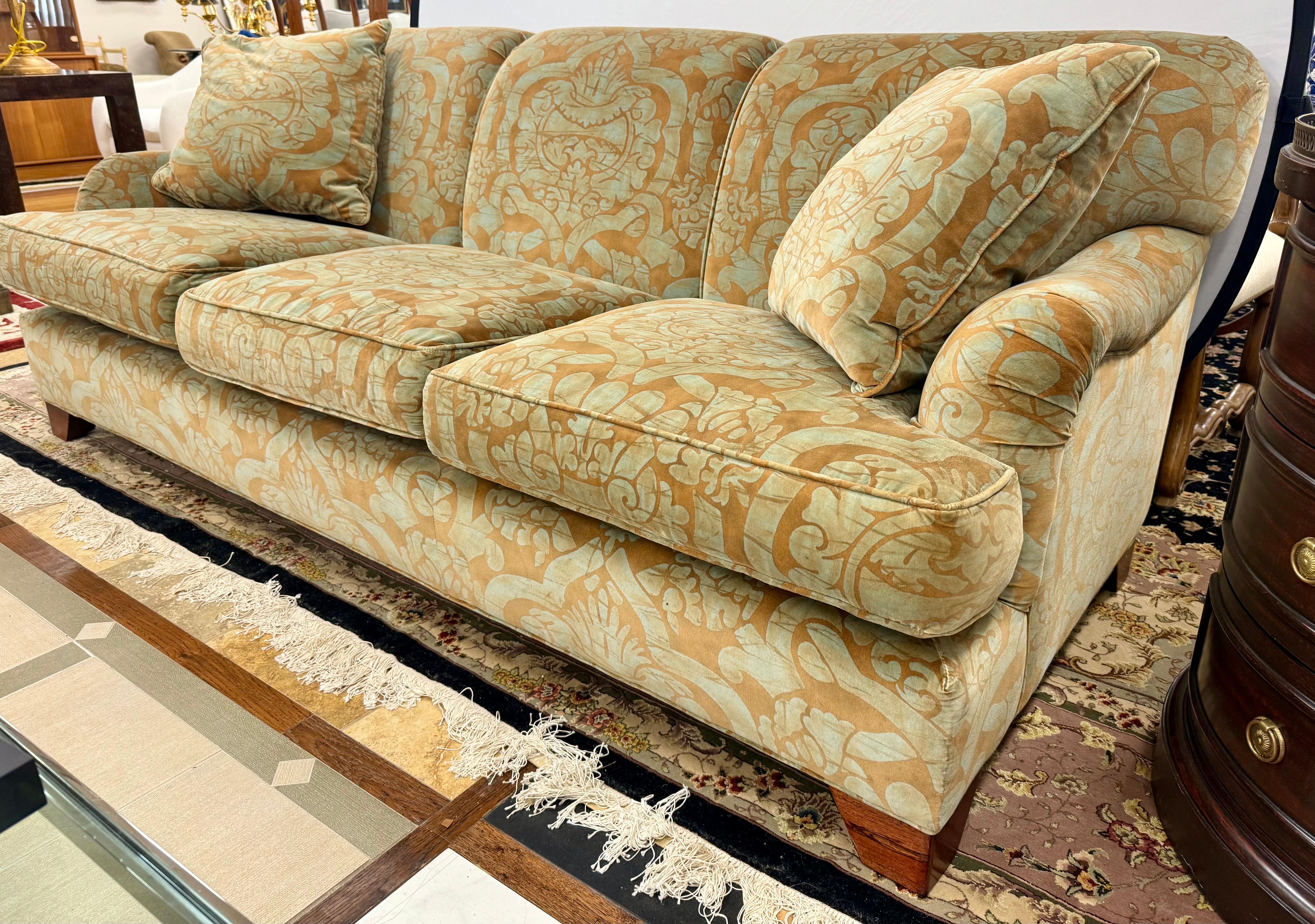 Baker Furniture Milling Road Three Seater Sofa with Velvet Upholstery 1