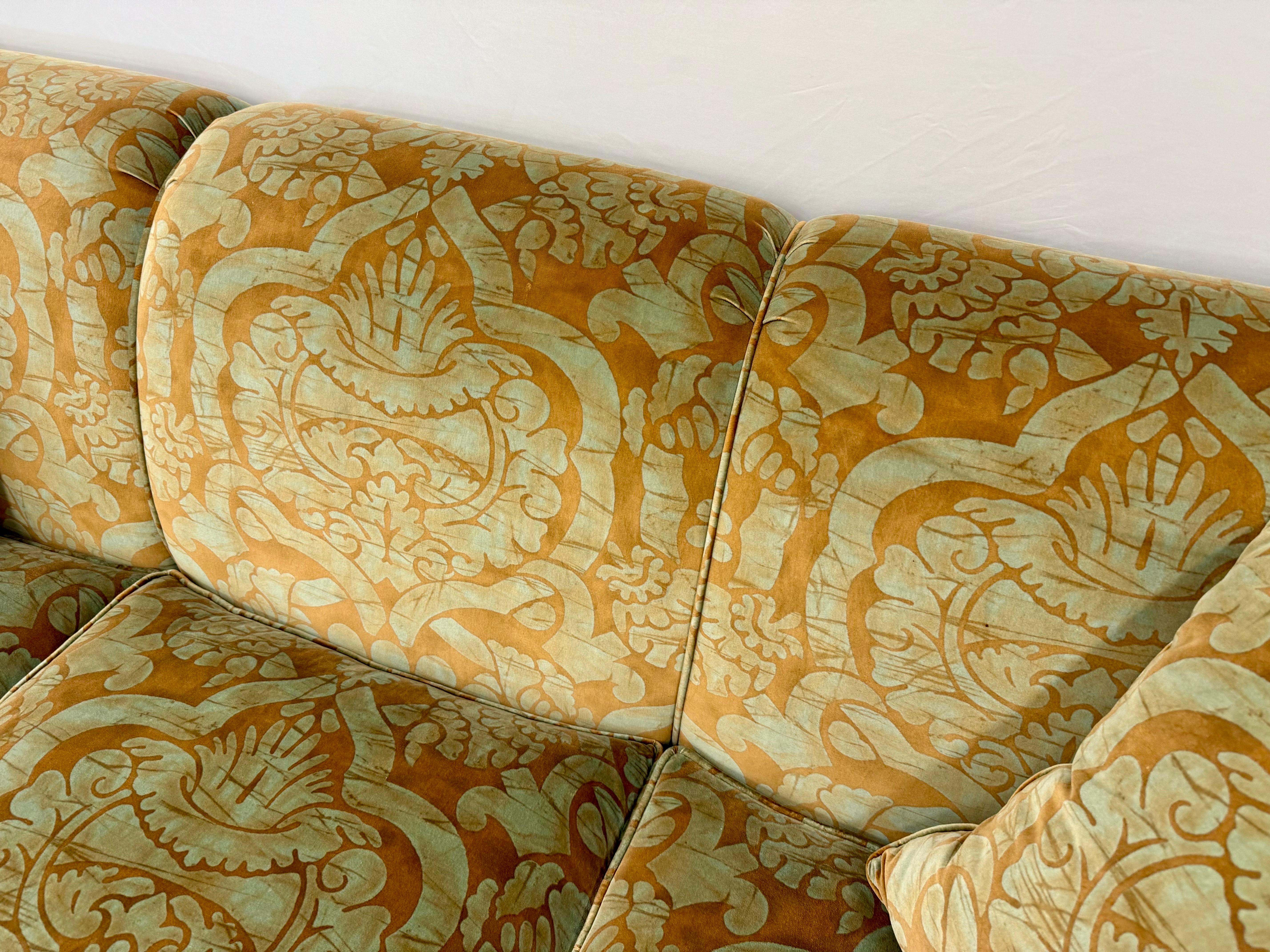 Baker Furniture Milling Road Three Seater Sofa with Velvet Upholstery 3