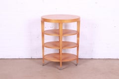 Baker Furniture Modern Art Deco Four-Tier Maple Tea Table or Side Table