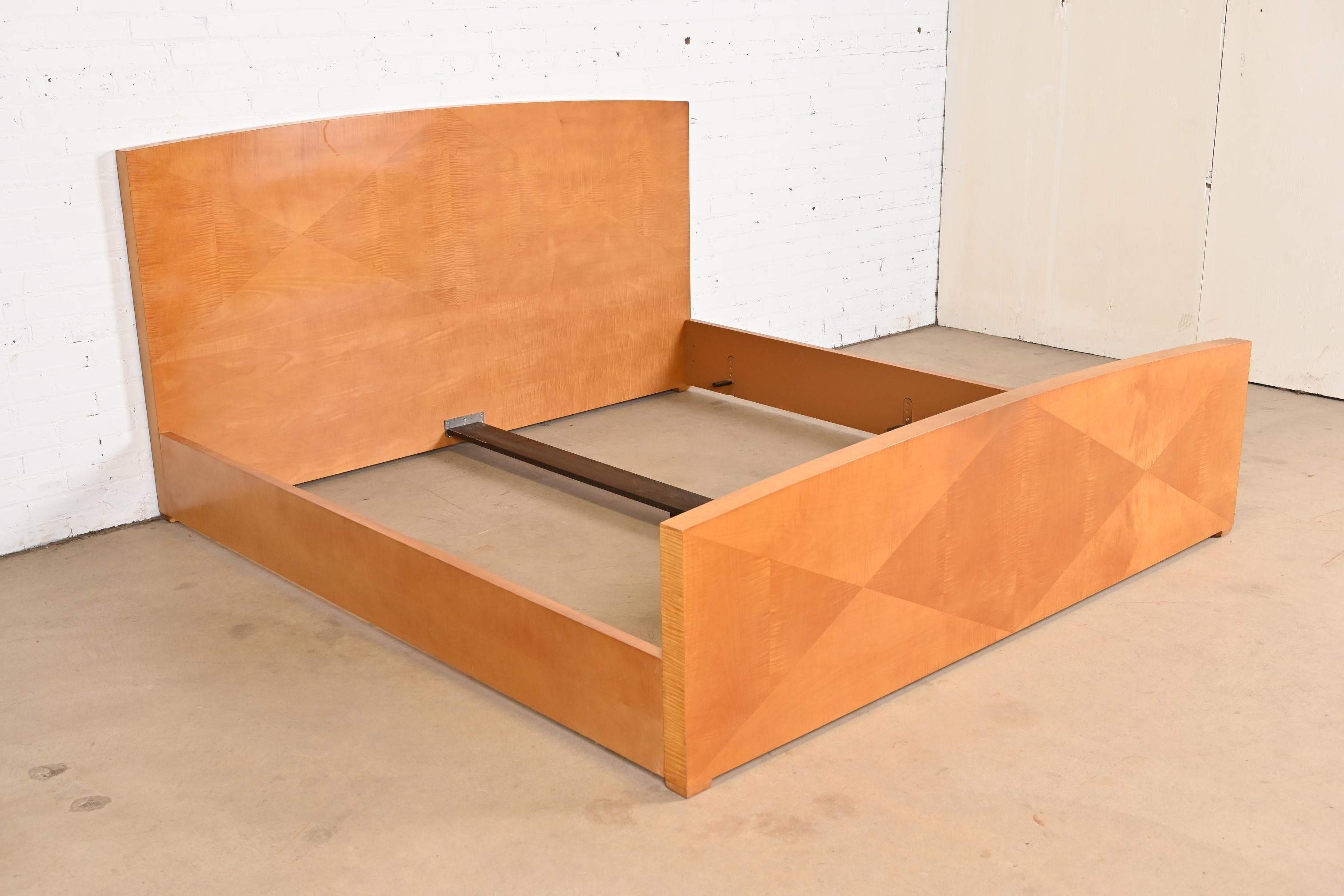 Baker Furniture Modern Art Deco Primavera Wood King Size Bed For Sale 1