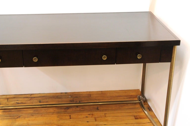Baker Furniture Modern Desk with Leather Top at 1stDibs