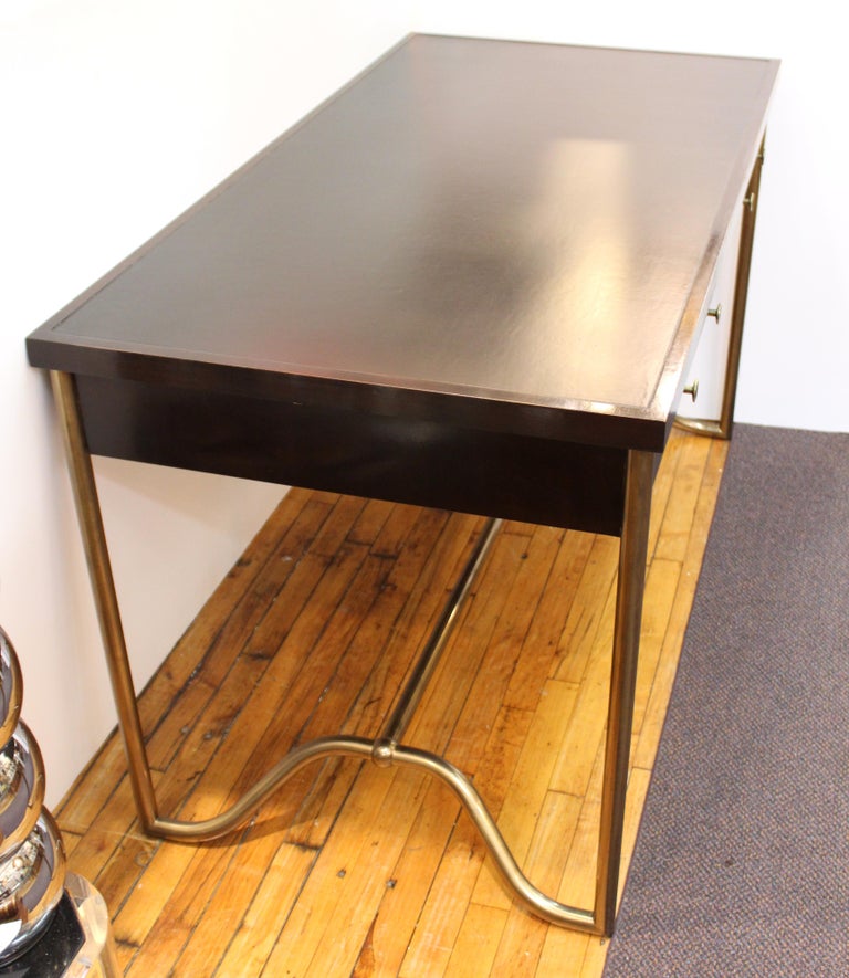 Baker Furniture Modern Desk with Leather Top at 1stDibs