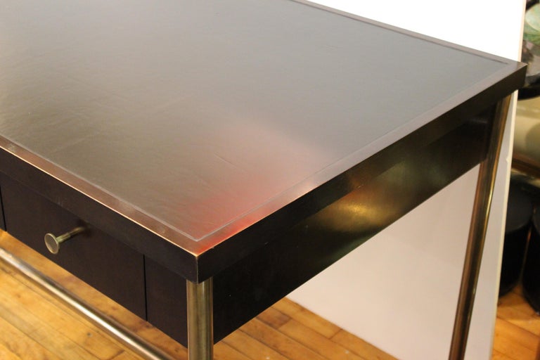 Baker Furniture Modern Desk with Leather Top at 1stDibs