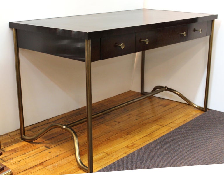 Baker Furniture Modern Desk with Leather Top at 1stDibs