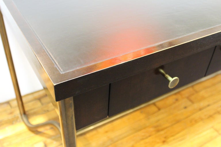 Baker Furniture Modern Desk with Leather Top at 1stDibs