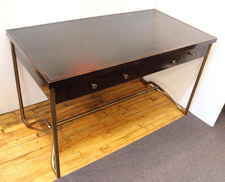 Baker Furniture Modern Desk with Leather Top at 1stDibs