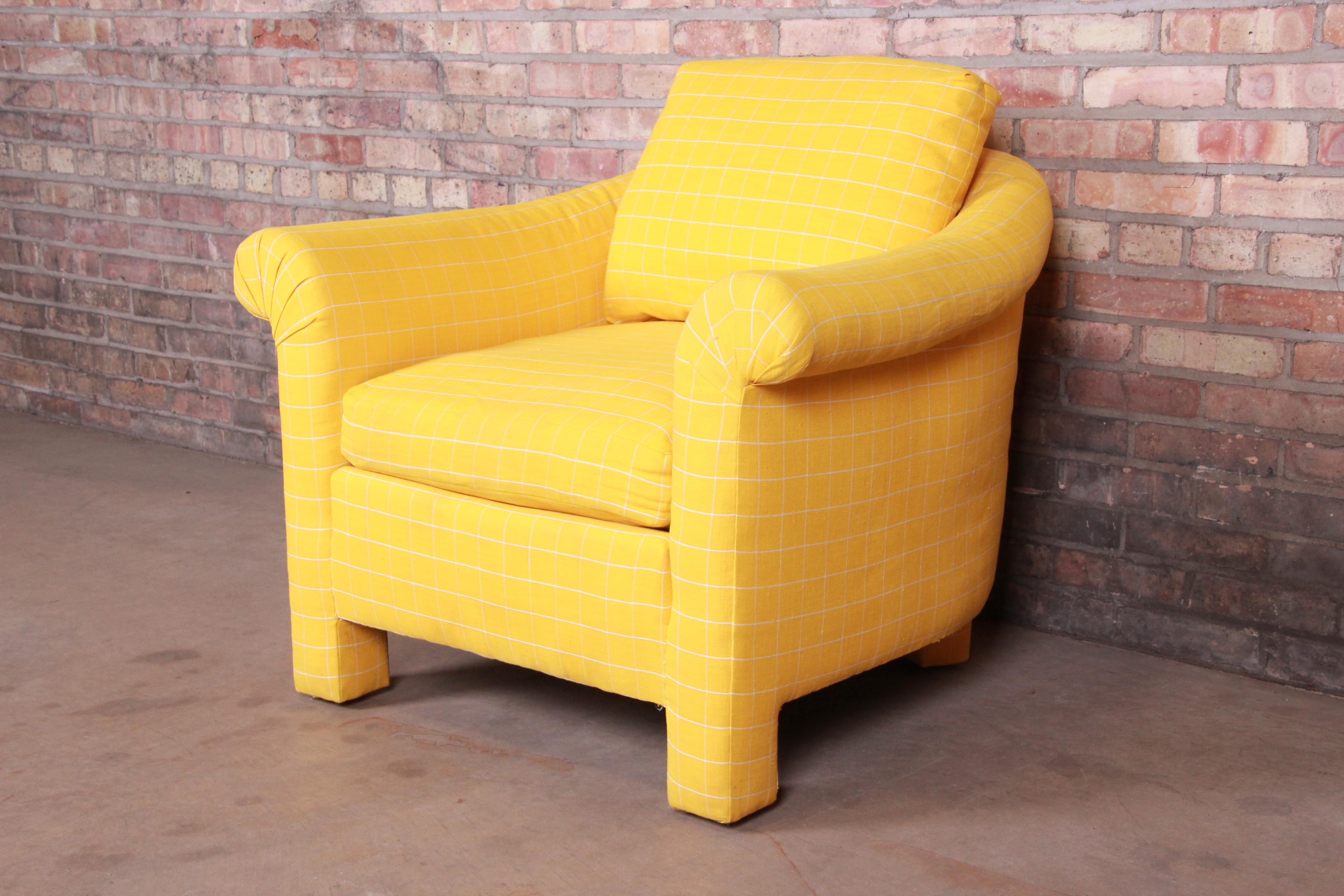 American Baker Furniture Modern Down-Filled Barrel Back Lounge Chair