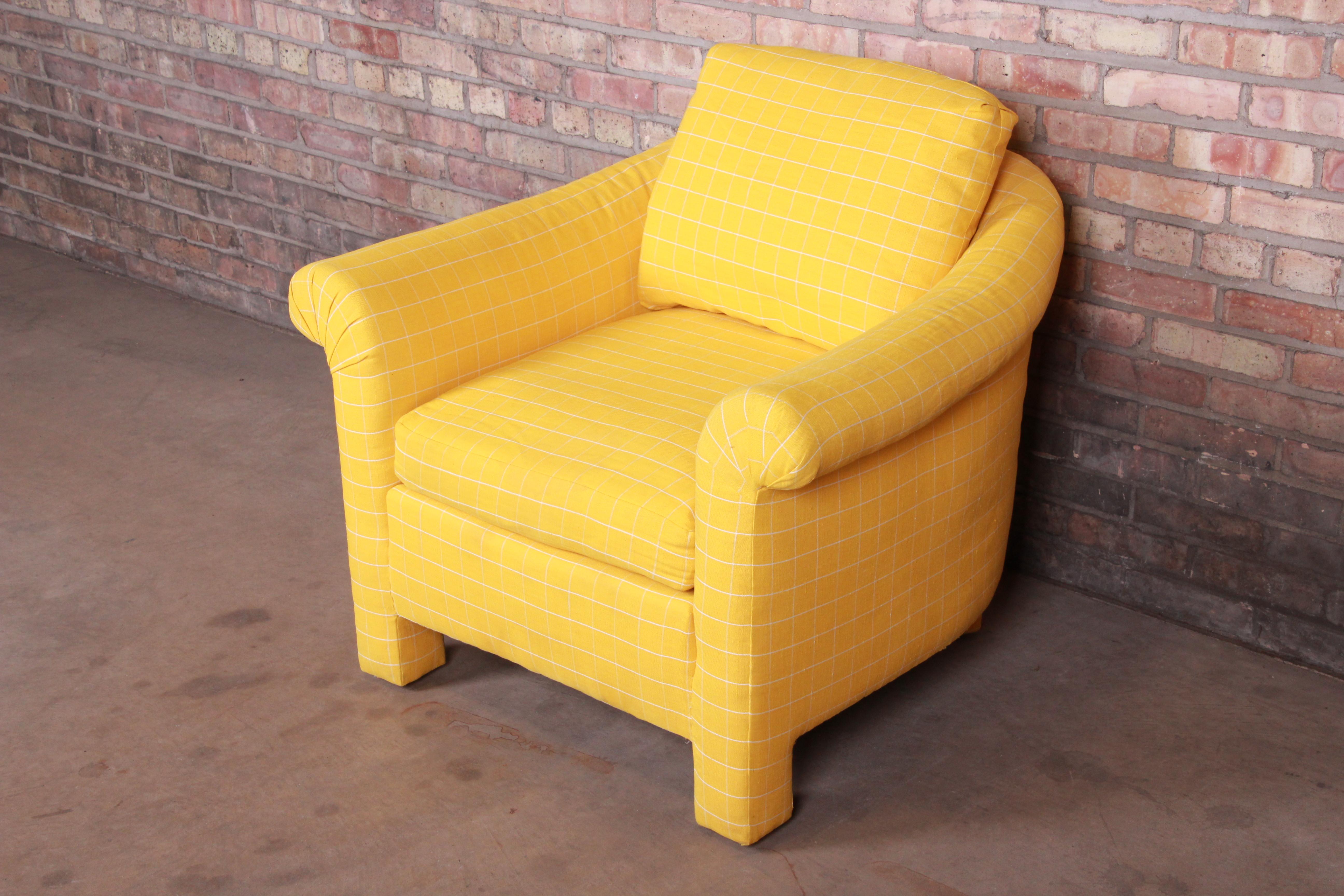 Baker Furniture Modern Down-Filled Barrel Back Lounge Chair In Good Condition In South Bend, IN