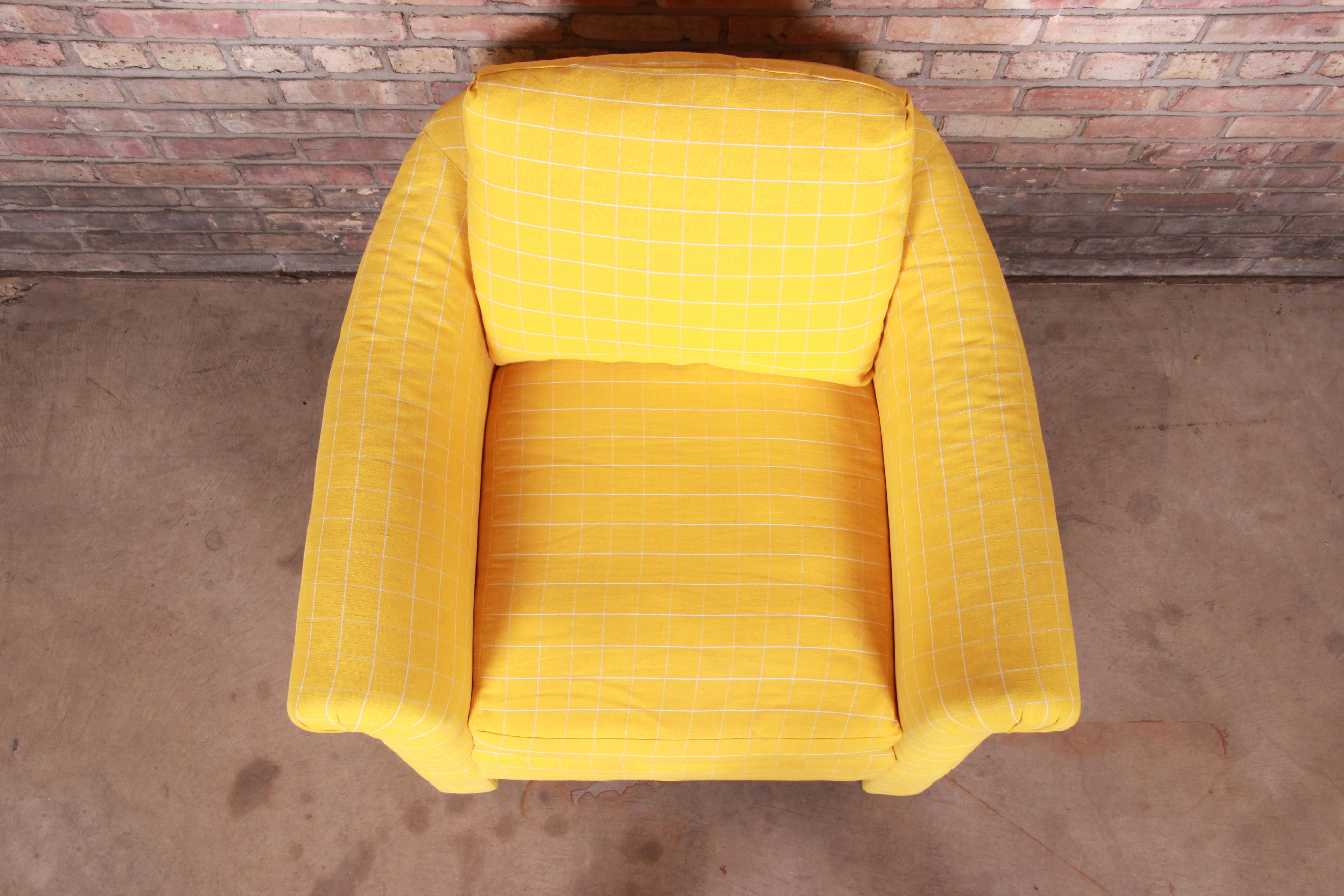 20th Century Baker Furniture Modern Down-Filled Barrel Back Lounge Chair