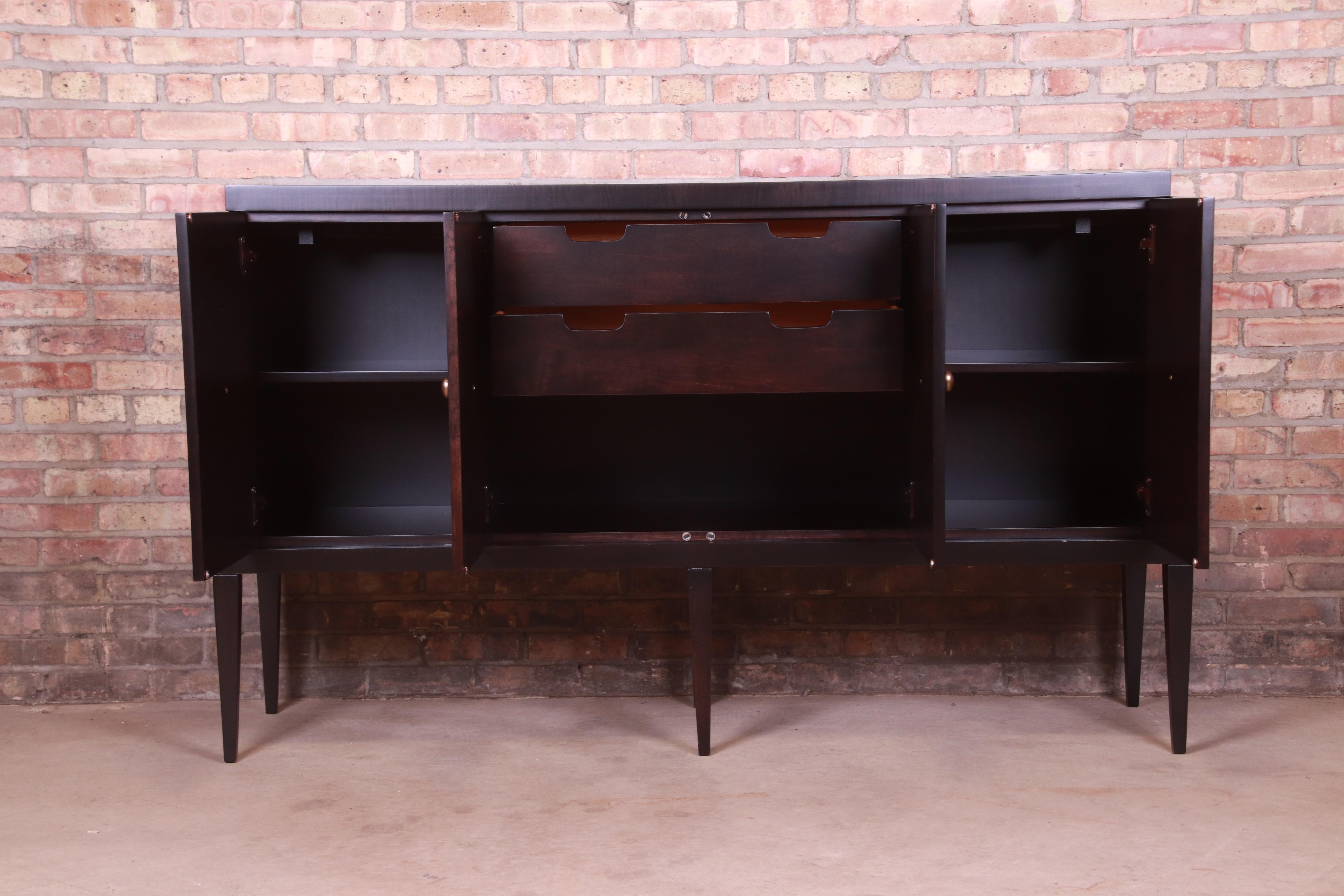 Baker Furniture Modern Hollywood Regency Sideboard or Bar Cabinet, Refinished 4