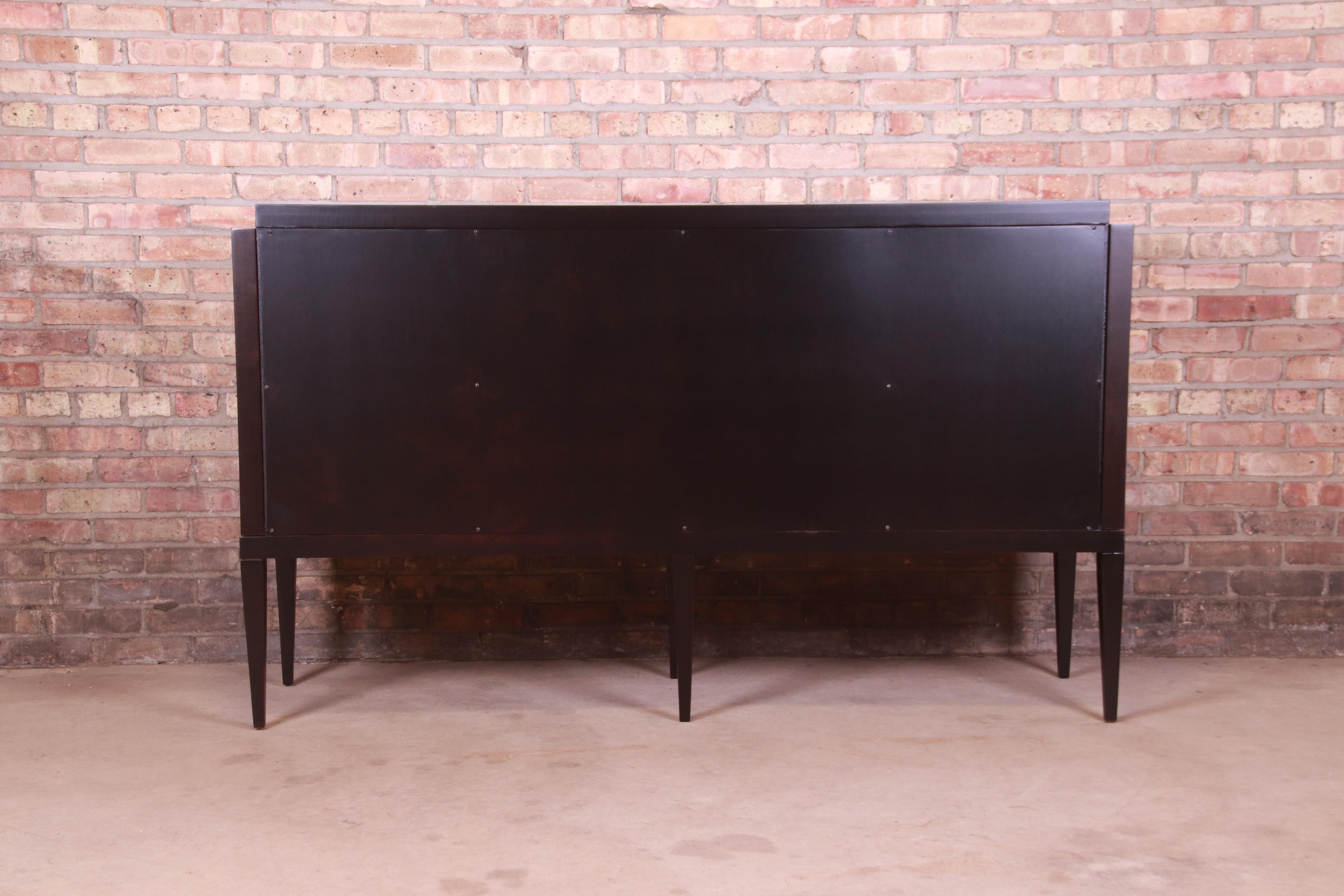 Baker Furniture Modern Hollywood Regency Sideboard or Bar Cabinet, Refinished 10