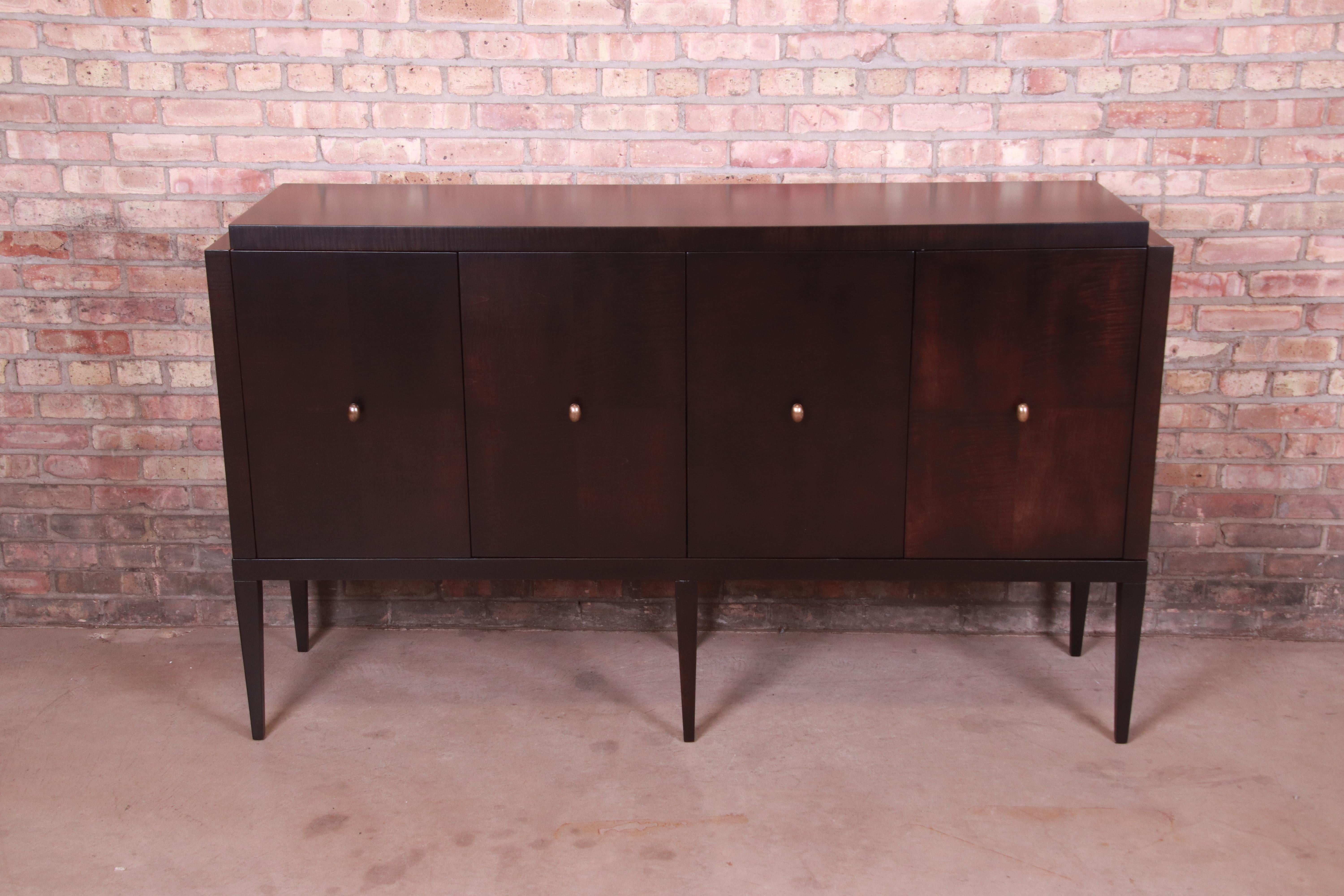 American Baker Furniture Modern Hollywood Regency Sideboard or Bar Cabinet, Refinished