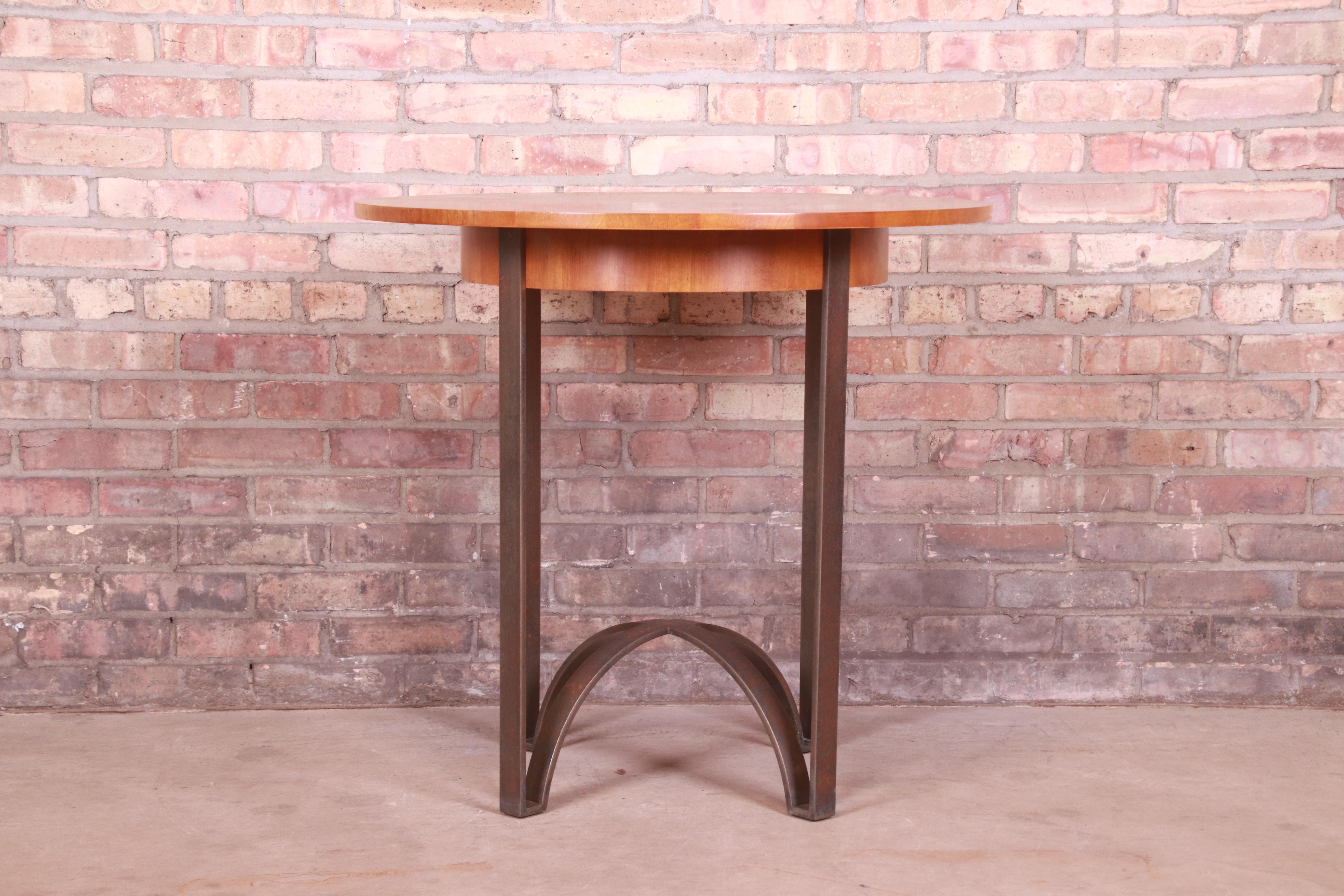 Baker Furniture Modern Inlaid Sunburst Cherry Wood Tea Table or Center Table 6
