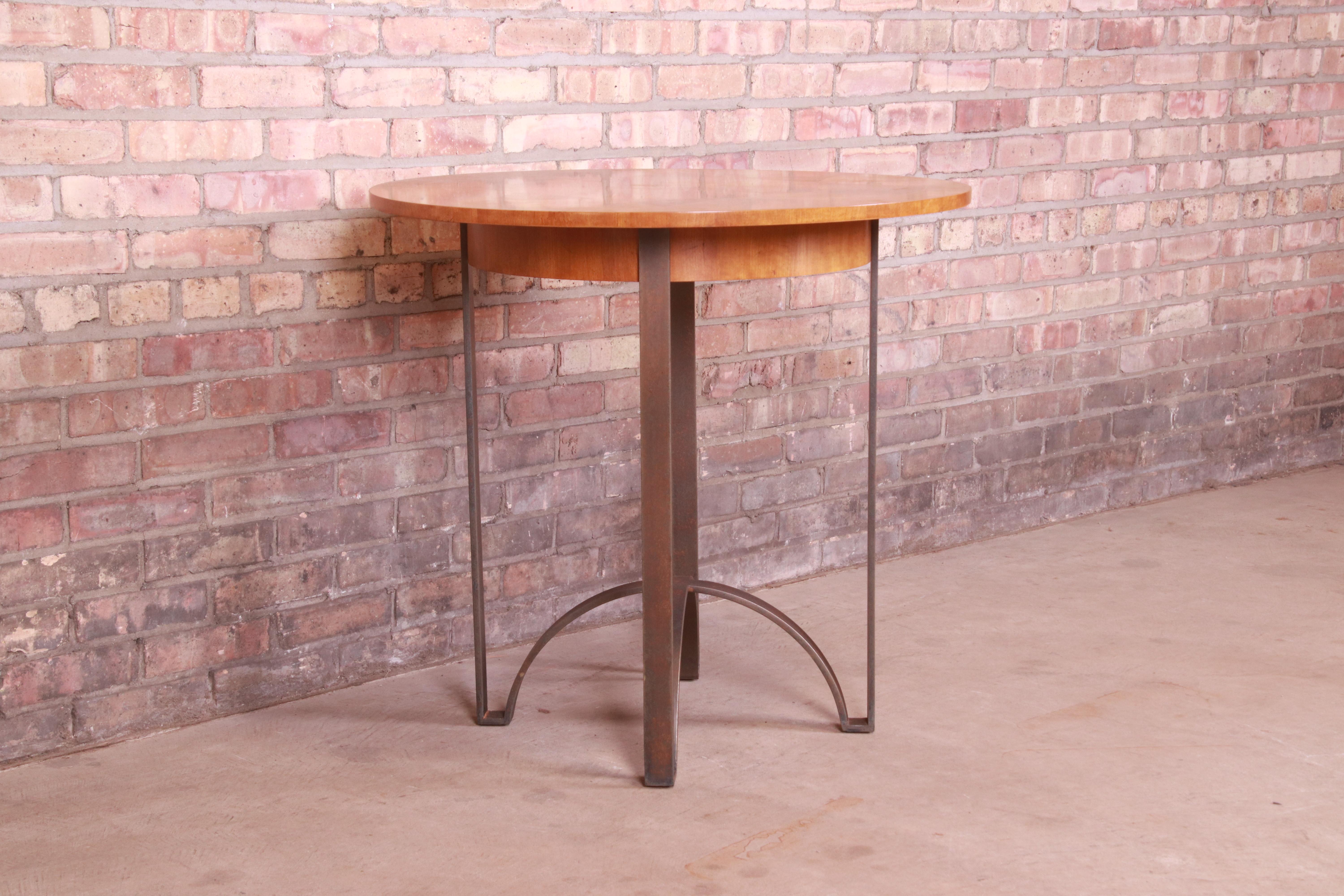 Baker Furniture Modern Inlaid Sunburst Cherry Wood Tea Table or Center Table 1