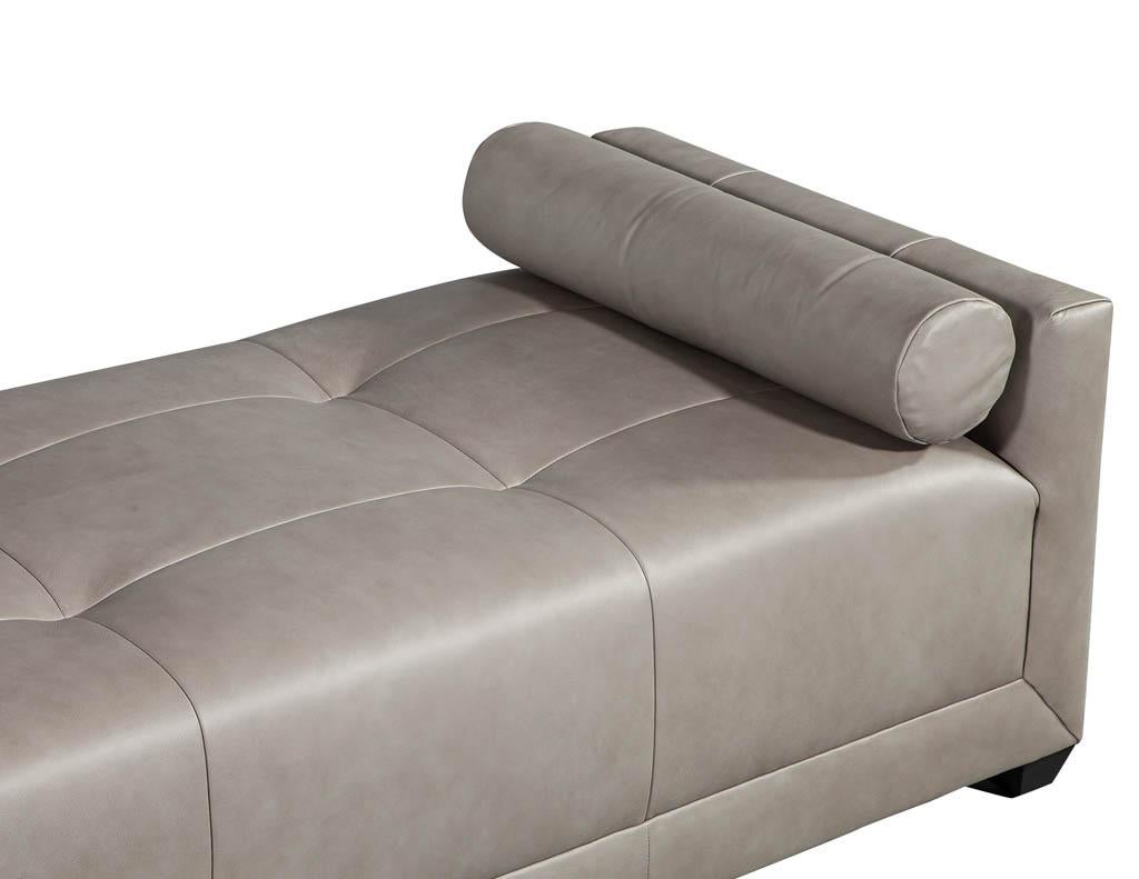 American Baker Furniture Modern Leather Chaise Lounge