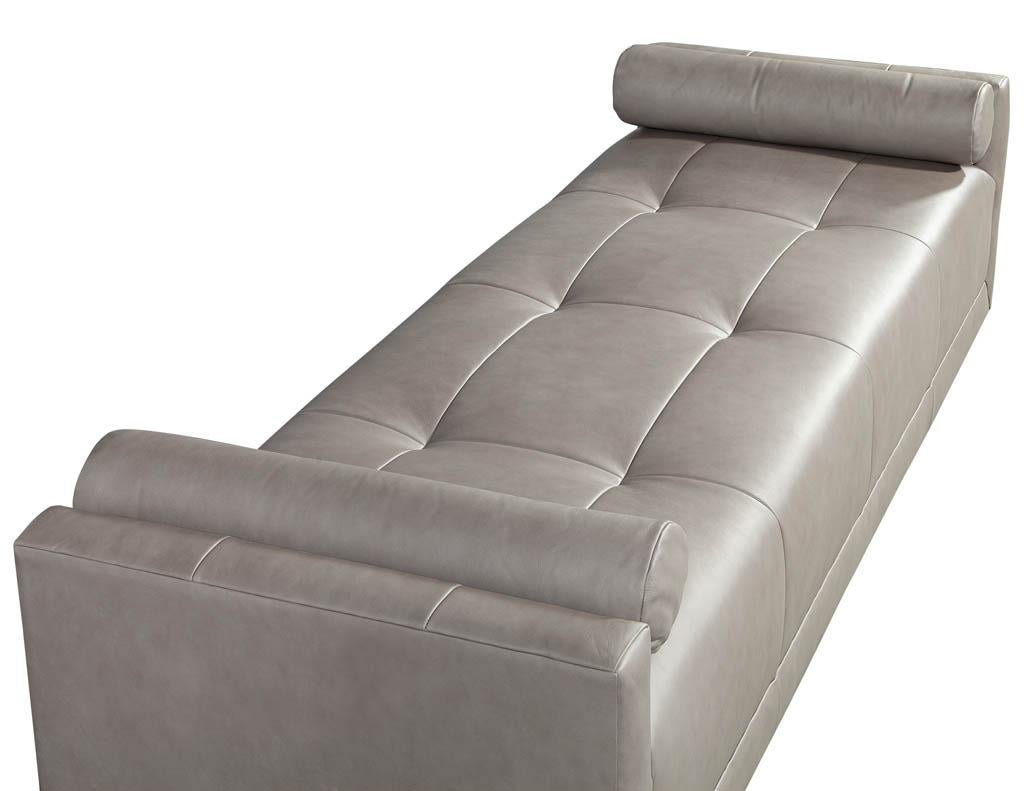 Baker Furniture Modern Leather Chaise Lounge In New Condition In North York, ON