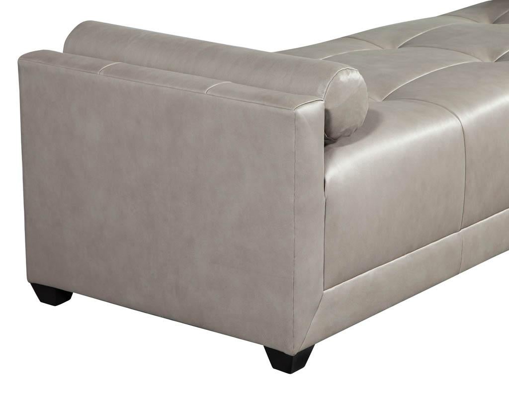 Baker Furniture Modern Leather Chaise Lounge 1