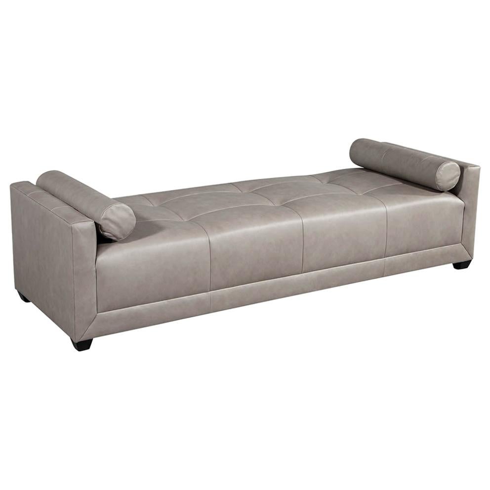 Baker Furniture Modern Leather Chaise Lounge