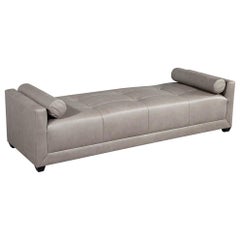 Baker Furniture Modern Leather Chaise Lounge
