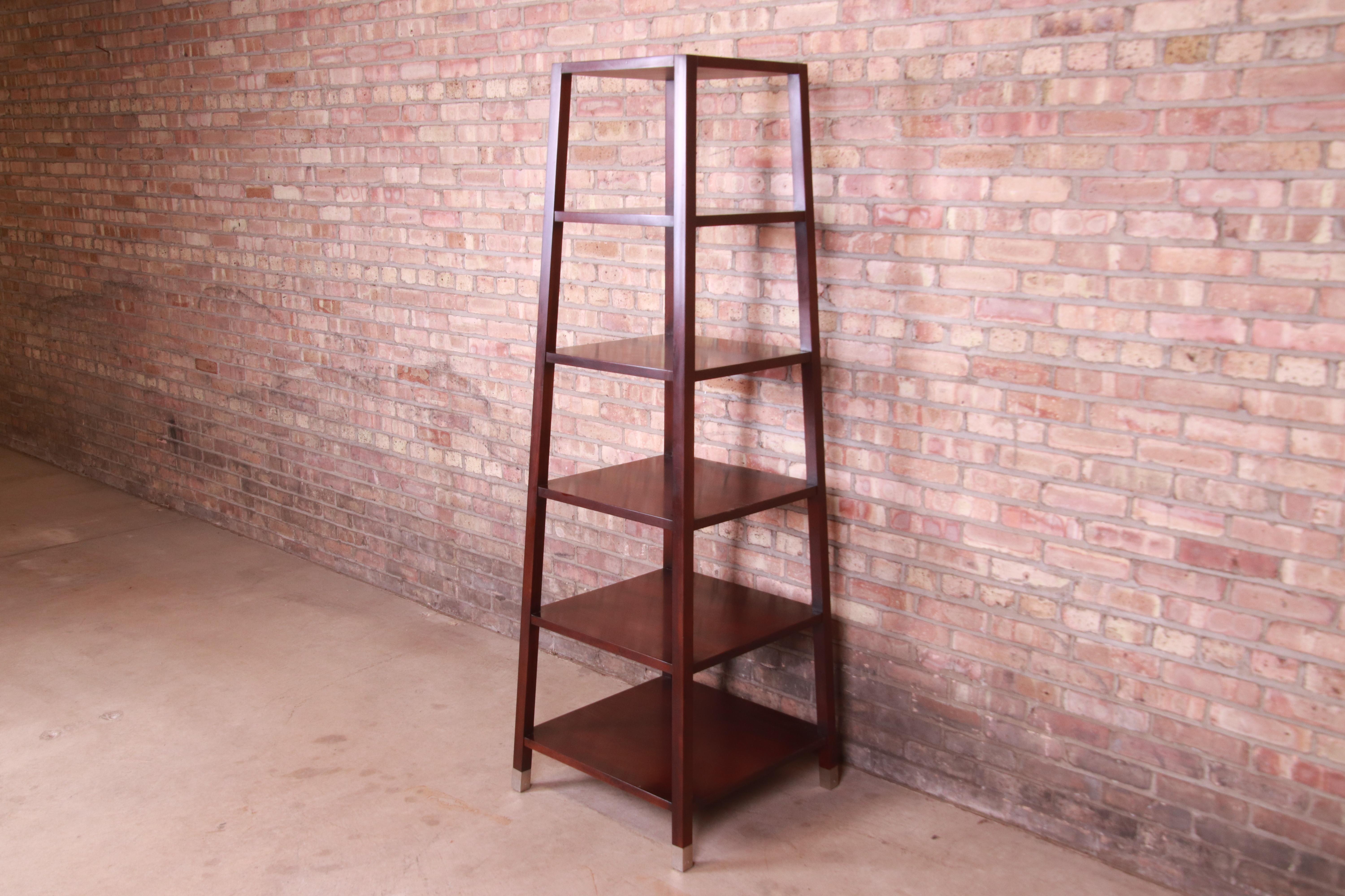 Baker Furniture Modern Mahogany Etagere In Good Condition In South Bend, IN