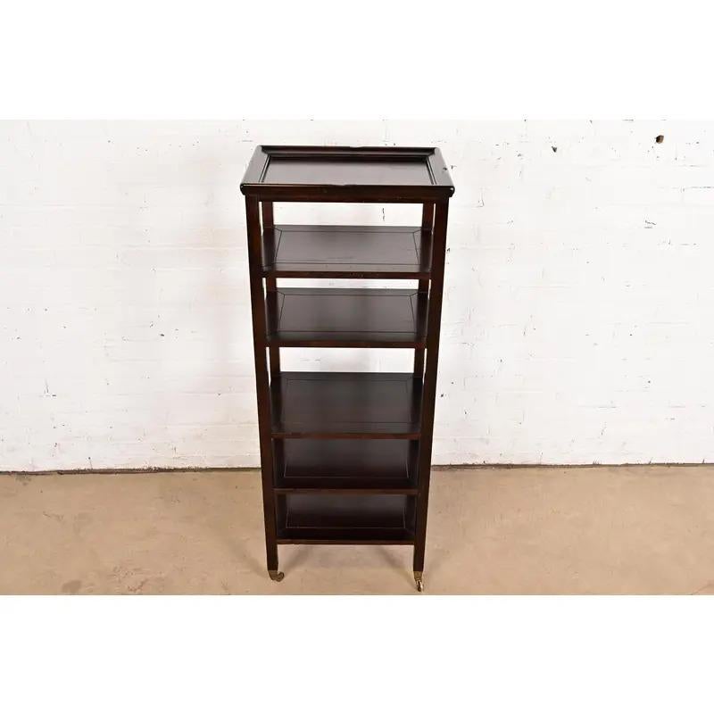 Italian Baker Furniture Modern Regency Mahogany Étagère For Sale