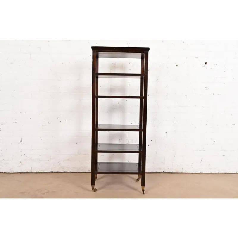 Baker Furniture Modern Regency Mahogany Étagère In Good Condition For Sale In South Bend, IN
