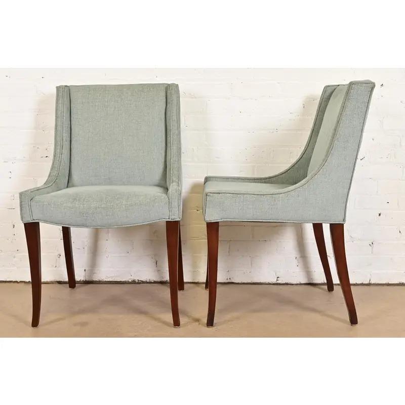 Baker Furniture Modern Regency Mahagoni Slipper Stühle oder Esszimmerstühle, Paar im Angebot 5