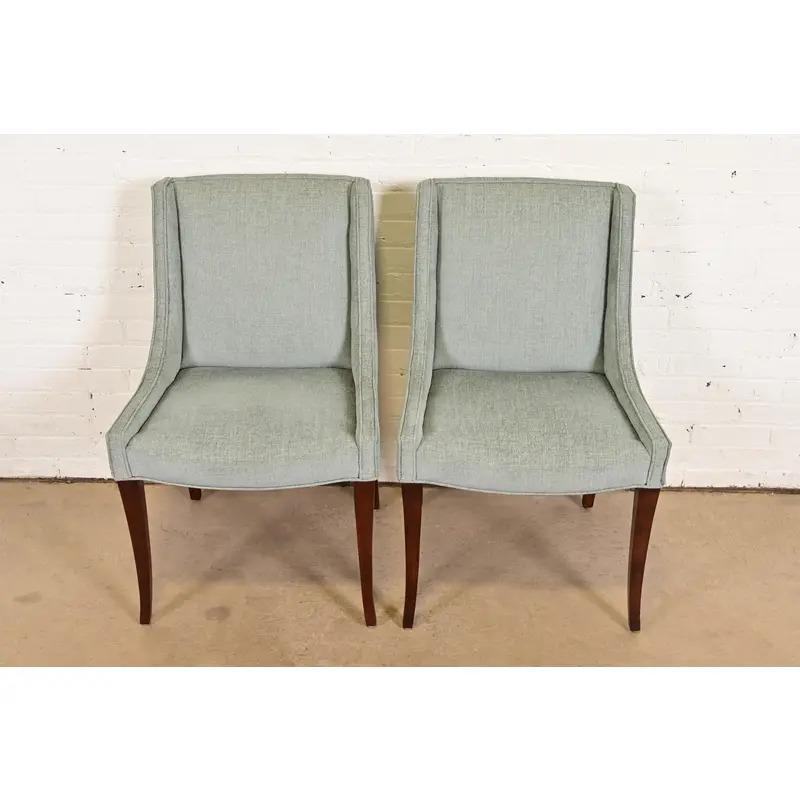 Baker Furniture Modern Regency Mahagoni Slipper Stühle oder Esszimmerstühle, Paar (amerikanisch) im Angebot