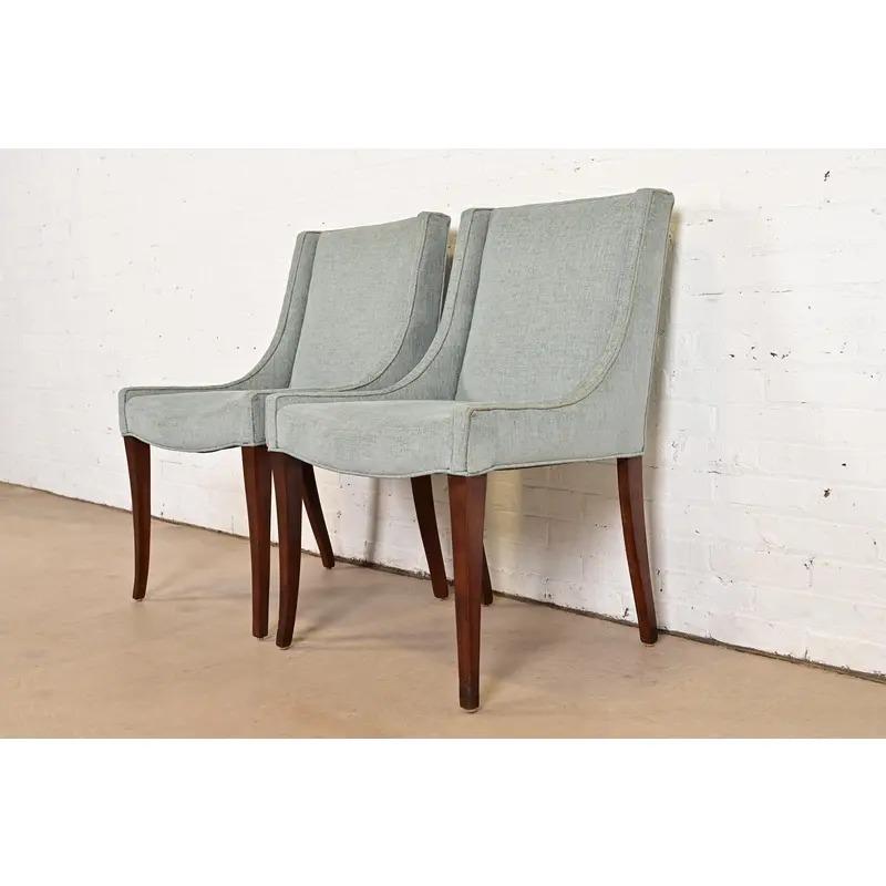 Baker Furniture Modern Regency Mahagoni Slipper Stühle oder Esszimmerstühle, Paar im Zustand „Gut“ im Angebot in South Bend, IN