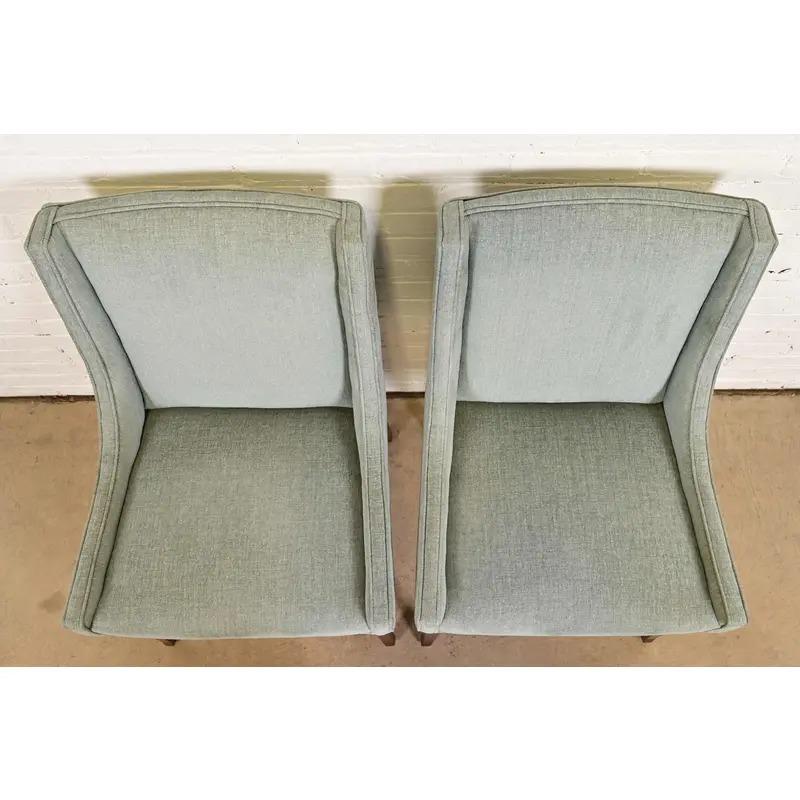 Baker Furniture Modern Regency Mahagoni Slipper Stühle oder Esszimmerstühle, Paar (Polster) im Angebot