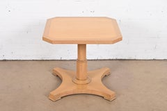 Baker Furniture Neoclassical Bleached Walnut Pedestal Tea Table