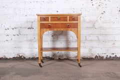 Baker Furniture Neoclassical Burl Wood Entry Table