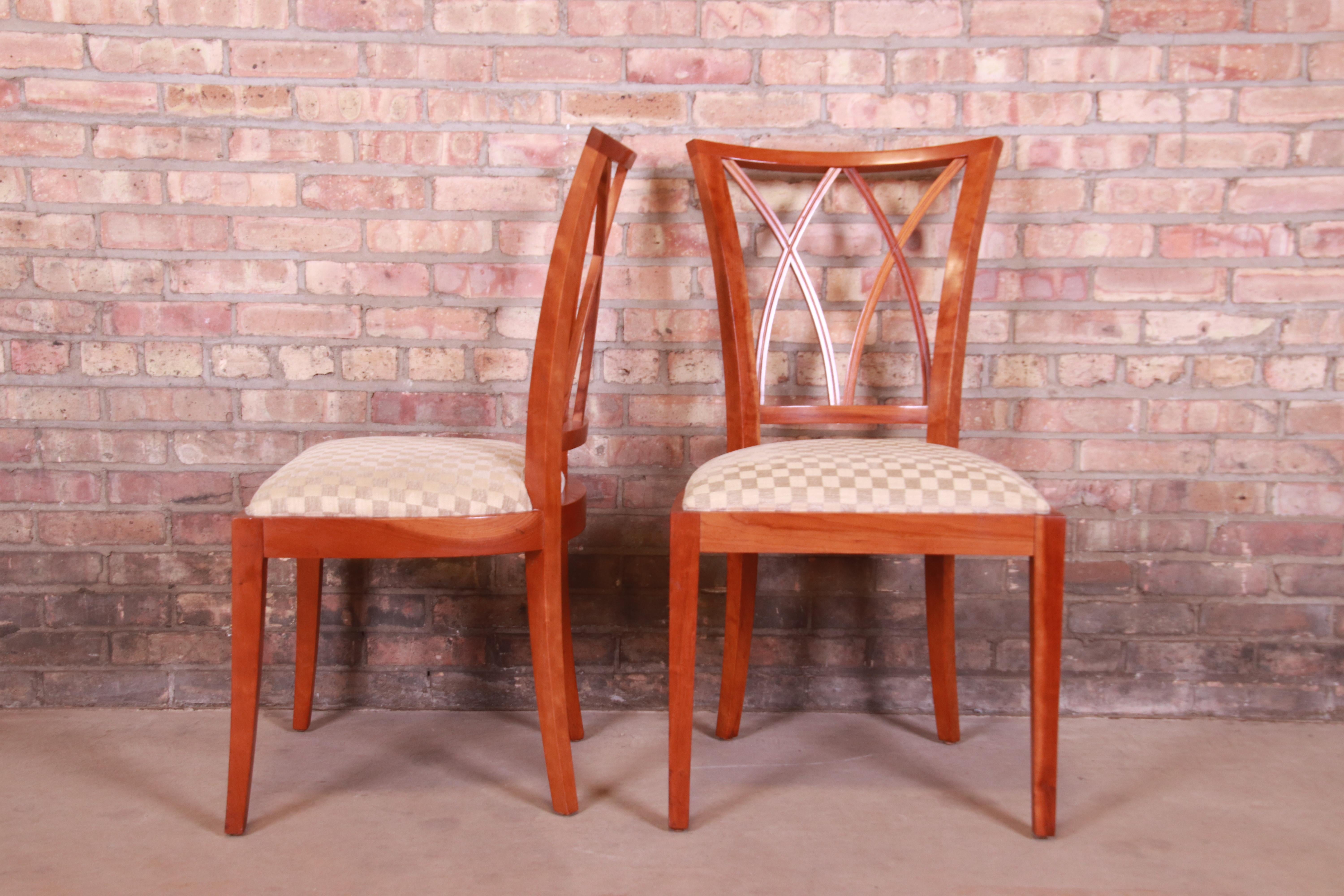 Baker Furniture Neoclassical Carved Cherrywood Dining Chairs, Set of Six 4