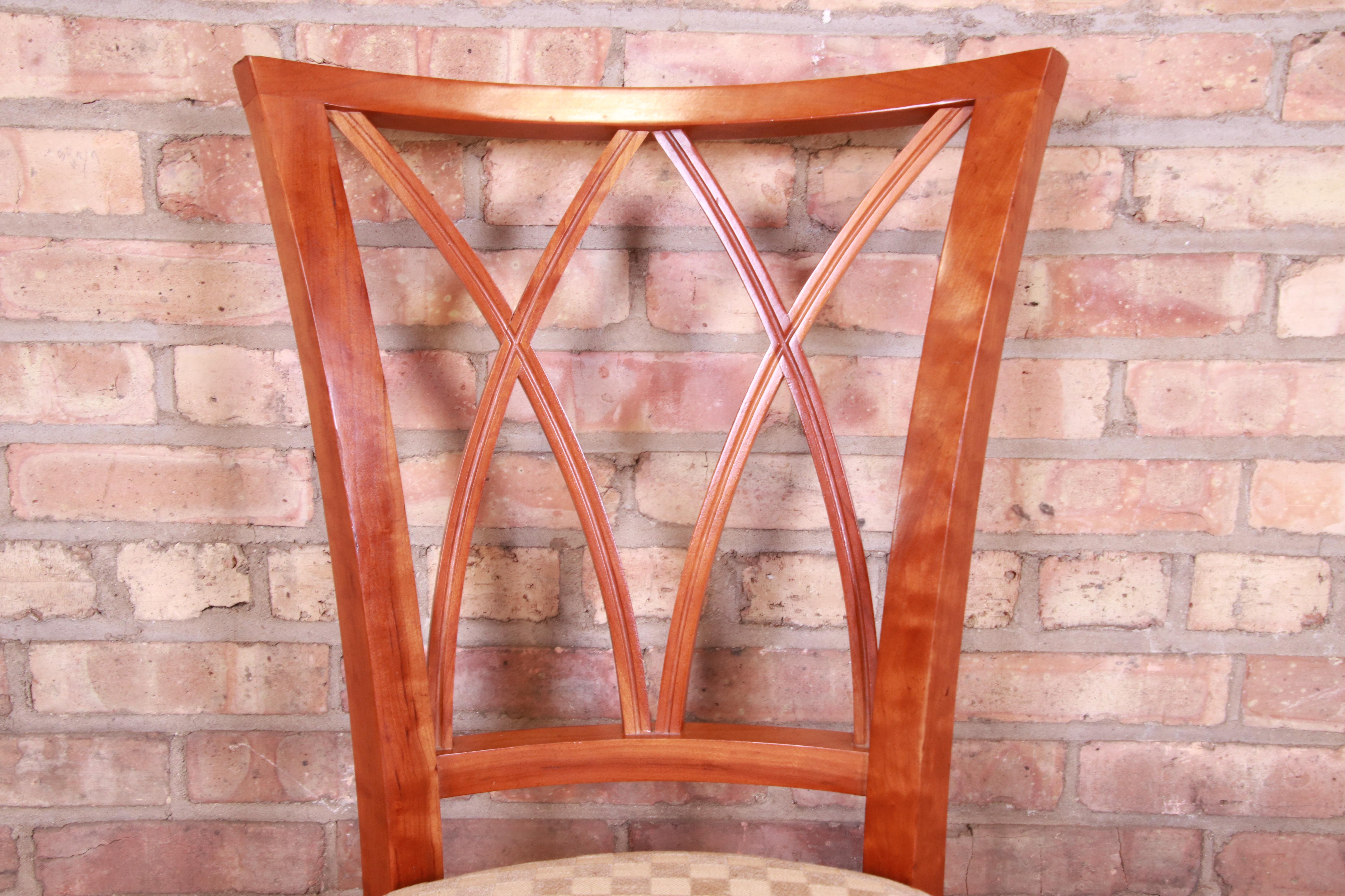 Baker Furniture Neoclassical Carved Cherrywood Dining Chairs, Set of Six 5