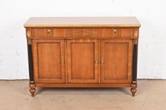 Baker Furniture Neoclassical Cherry, Gold Gilt, and Parcel Ebonized Sideboard