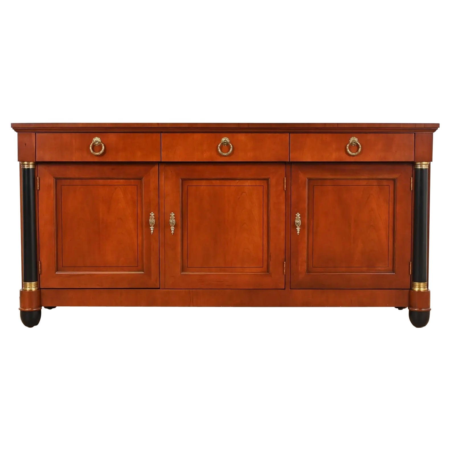 Baker Furniture Neoklassische Anrichte aus Kirschholz und Paket Ebonisiert Anrichte im Angebot