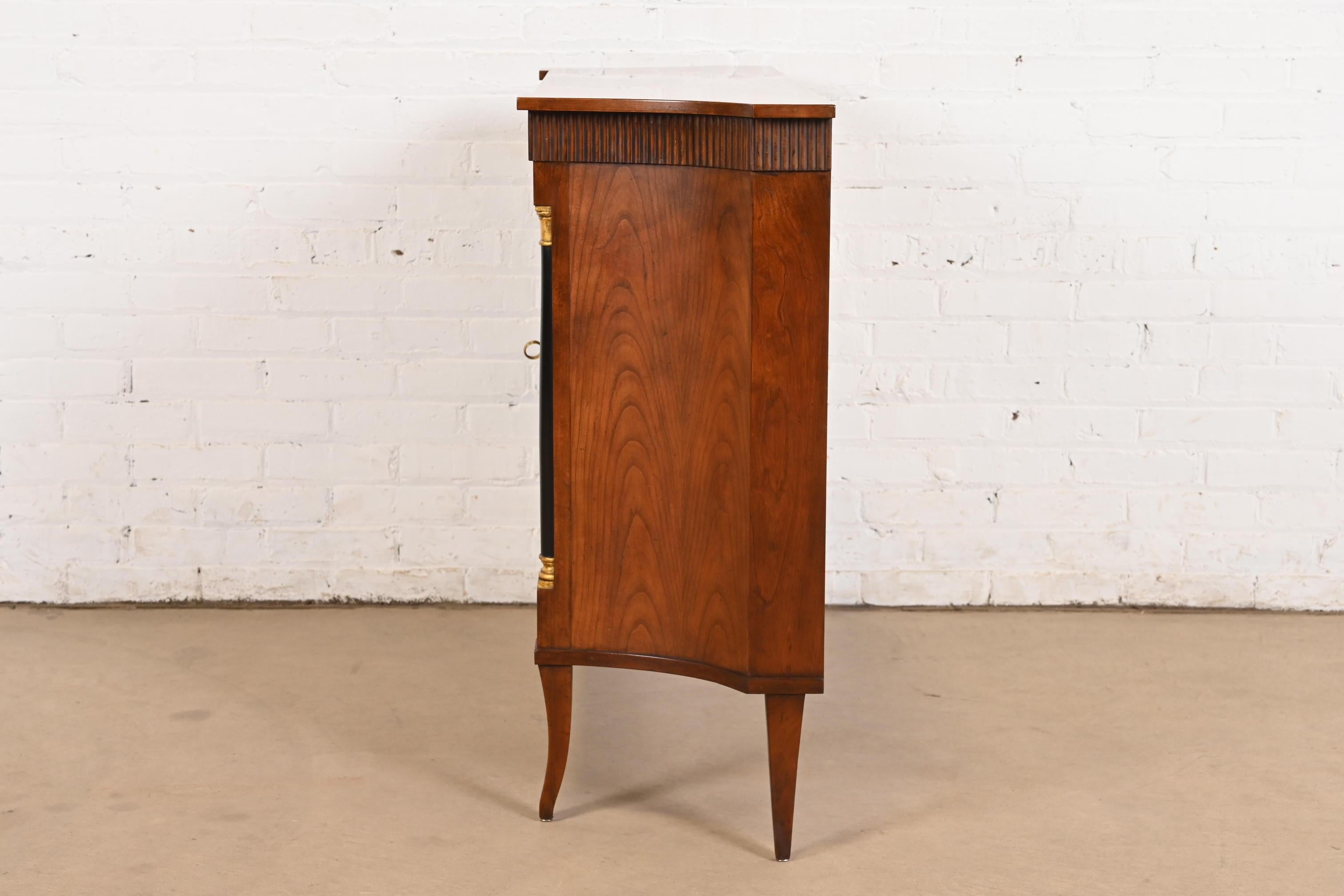Baker Furniture Neoclassical Cherry Wood and Parcel Ebonized Sideboard For Sale 5