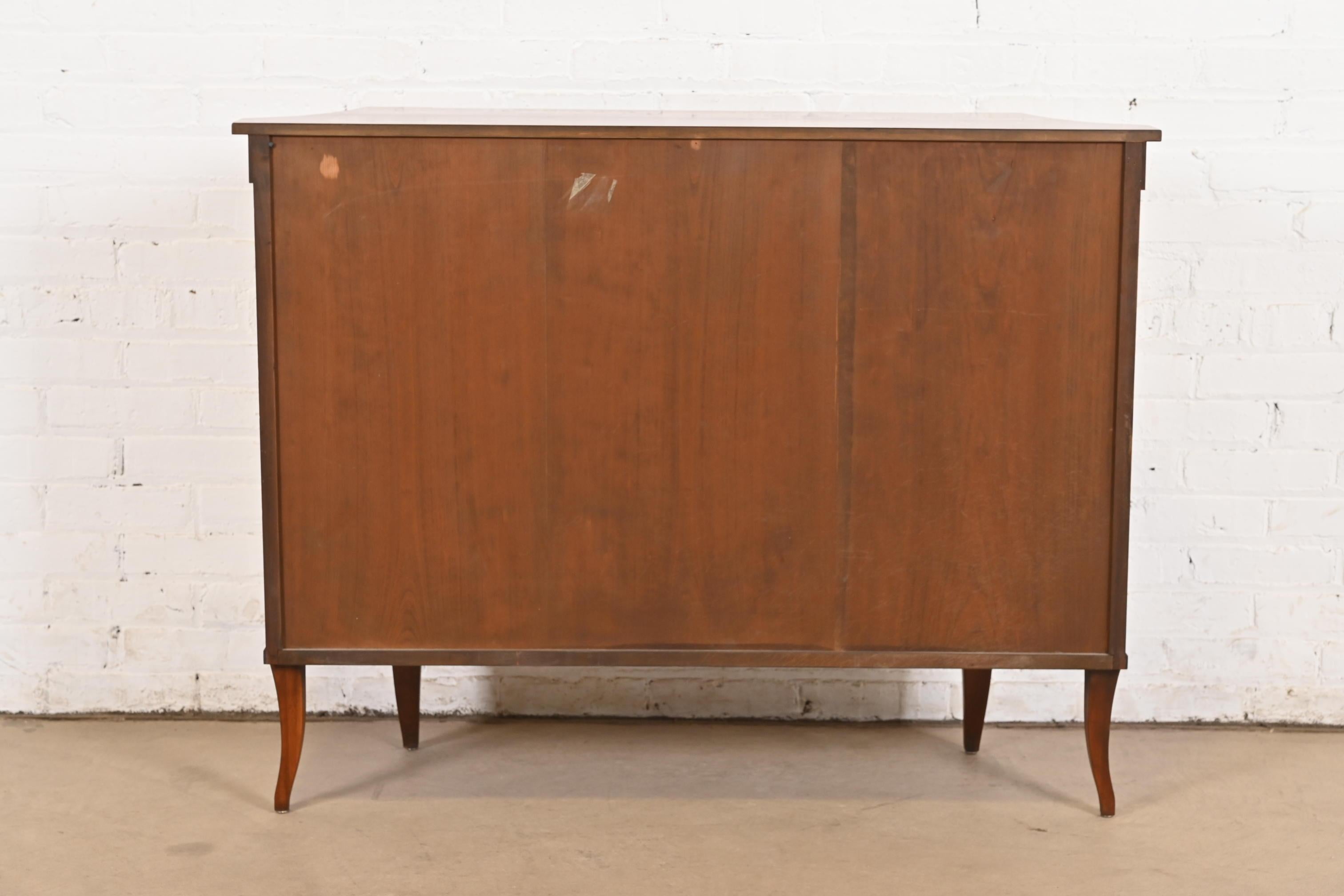 Baker Furniture Neoclassical Cherry Wood and Parcel Ebonized Sideboard For Sale 6