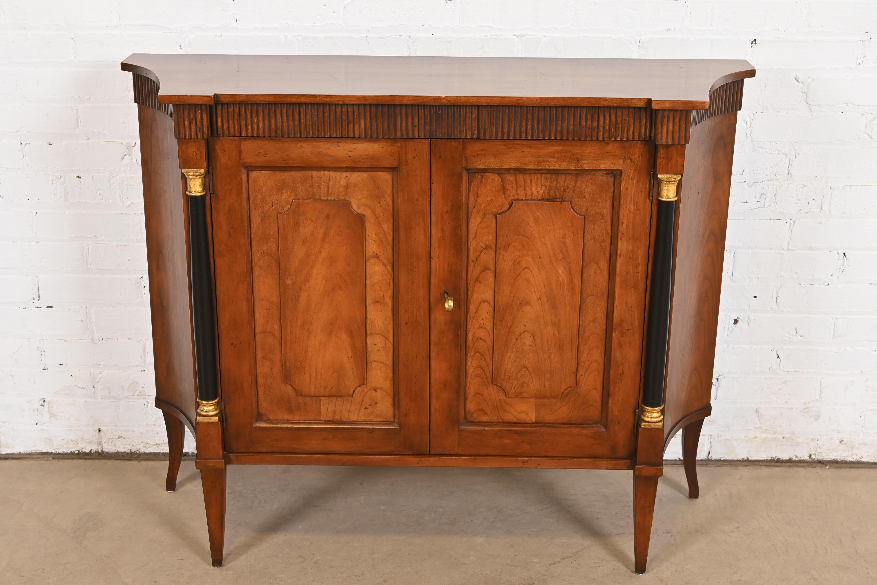 American Baker Furniture Neoclassical Cherry Wood and Parcel Ebonized Sideboard For Sale