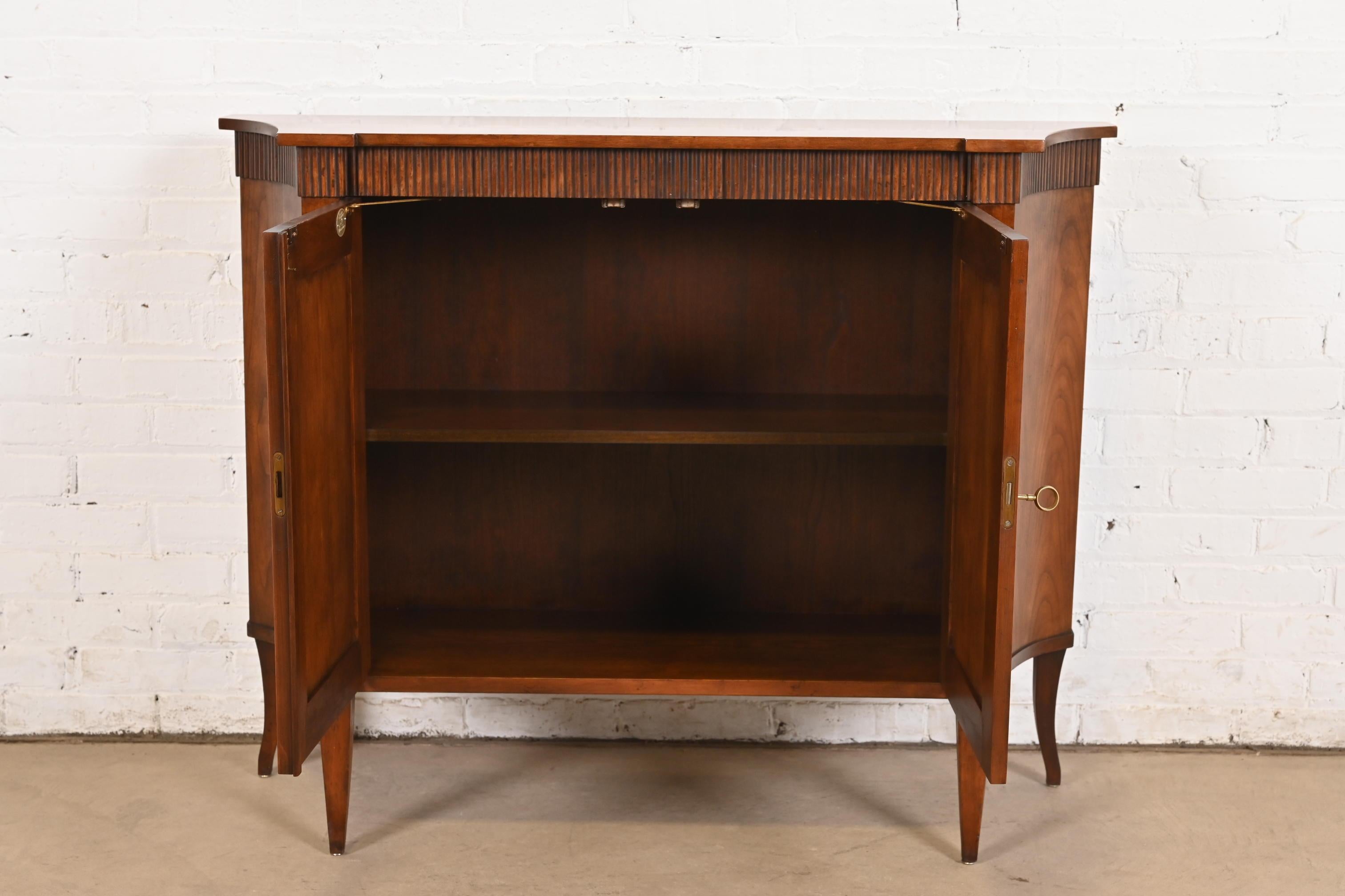 Baker Furniture Neoclassical Cherry Wood and Parcel Ebonized Sideboard For Sale 1