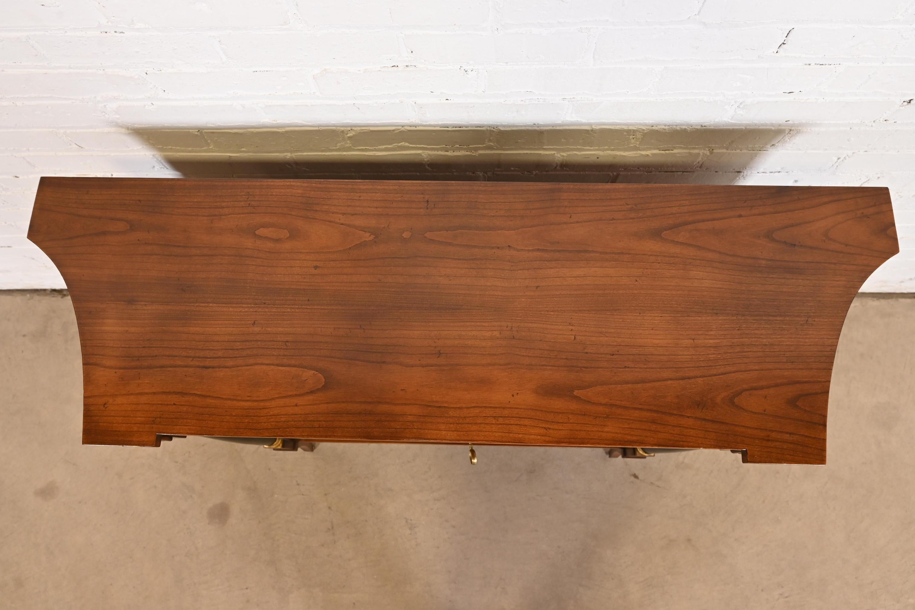 Baker Furniture Neoclassical Cherry Wood and Parcel Ebonized Sideboard For Sale 4