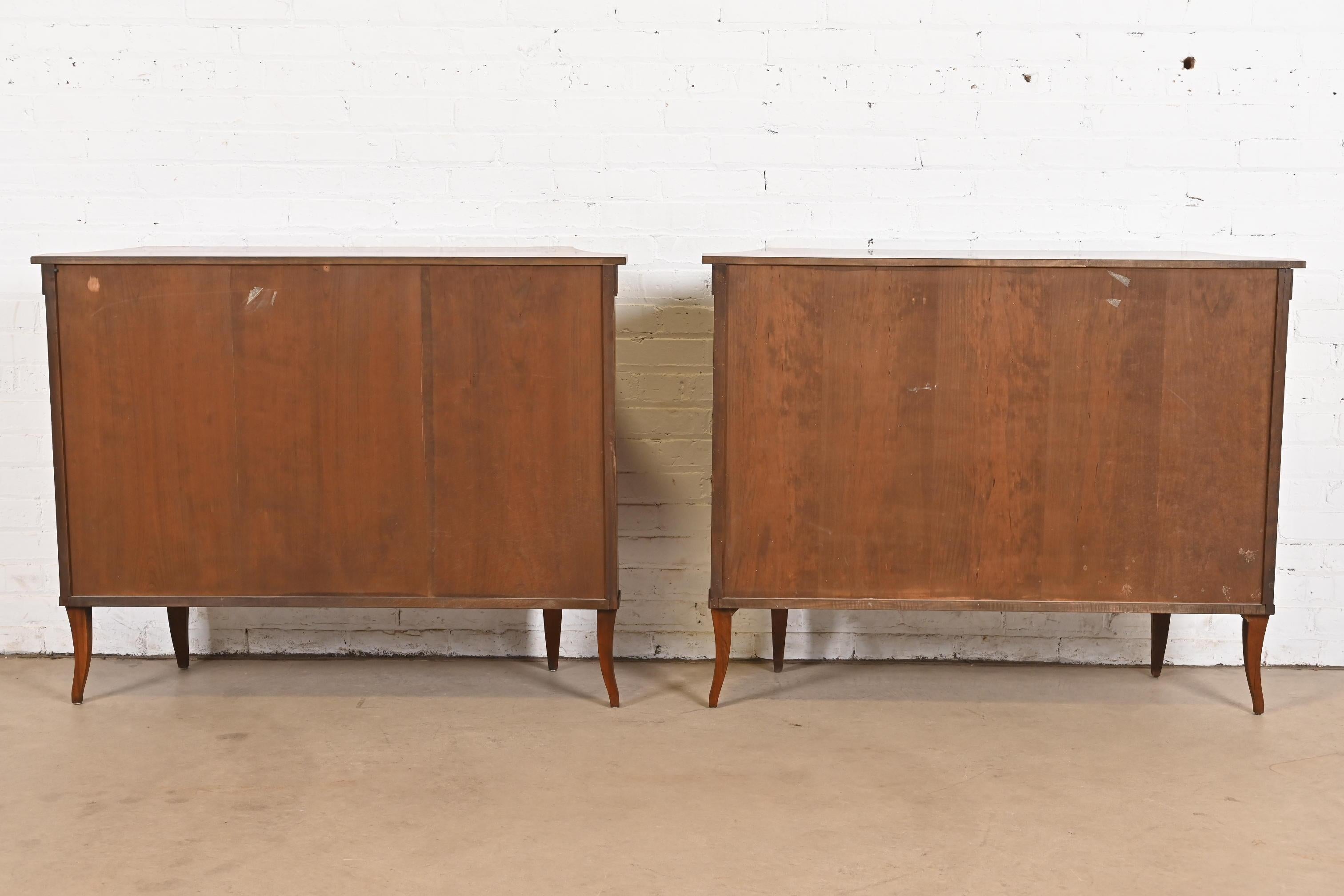 Baker Furniture Neoclassical Cherry Wood and Parcel Ebonized Sideboards, Pair For Sale 7