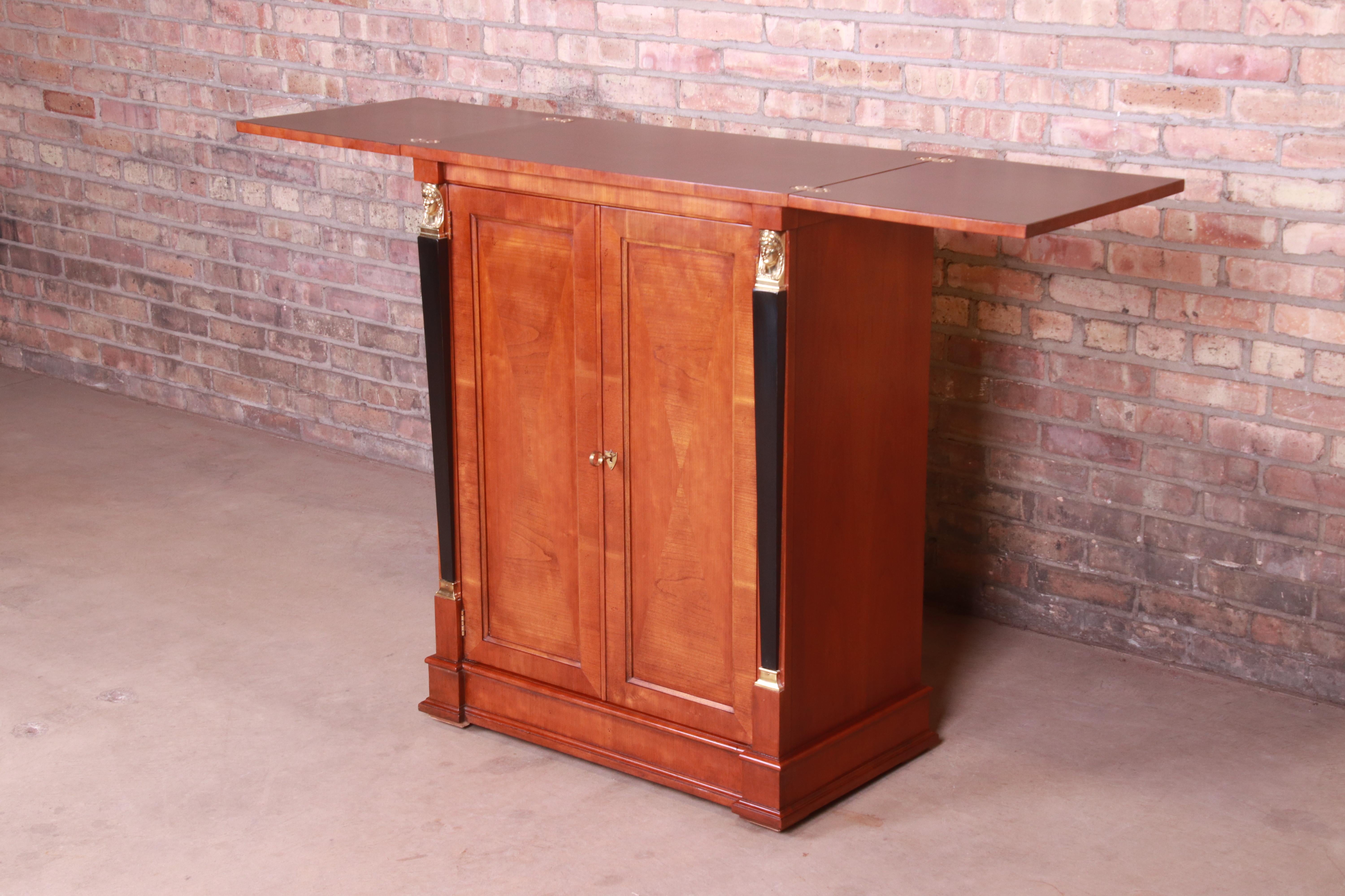Baker Furniture Neoclassical Cherrywood Bar Cabinet 3