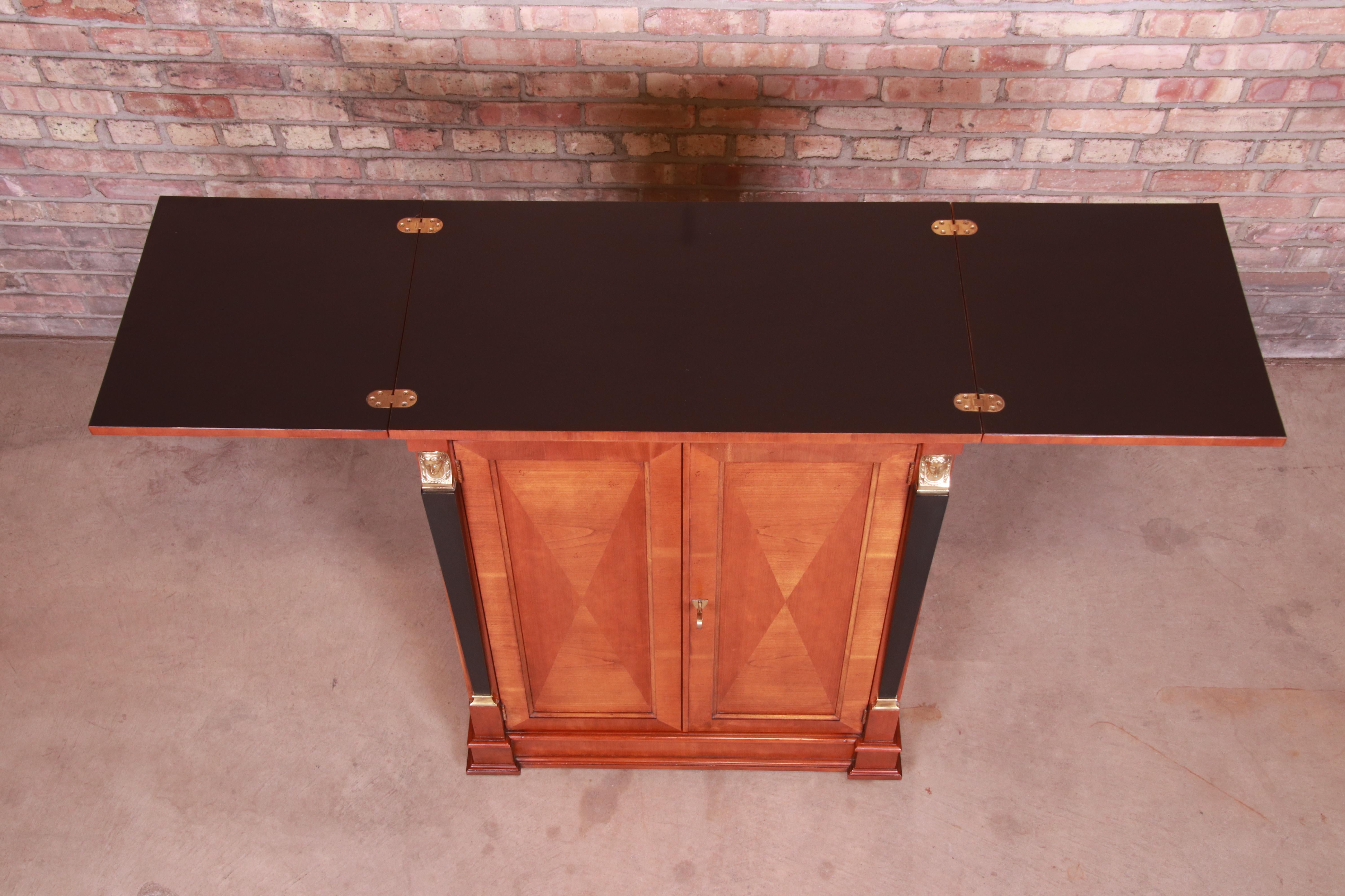 Baker Furniture Neoclassical Cherrywood Bar Cabinet 5