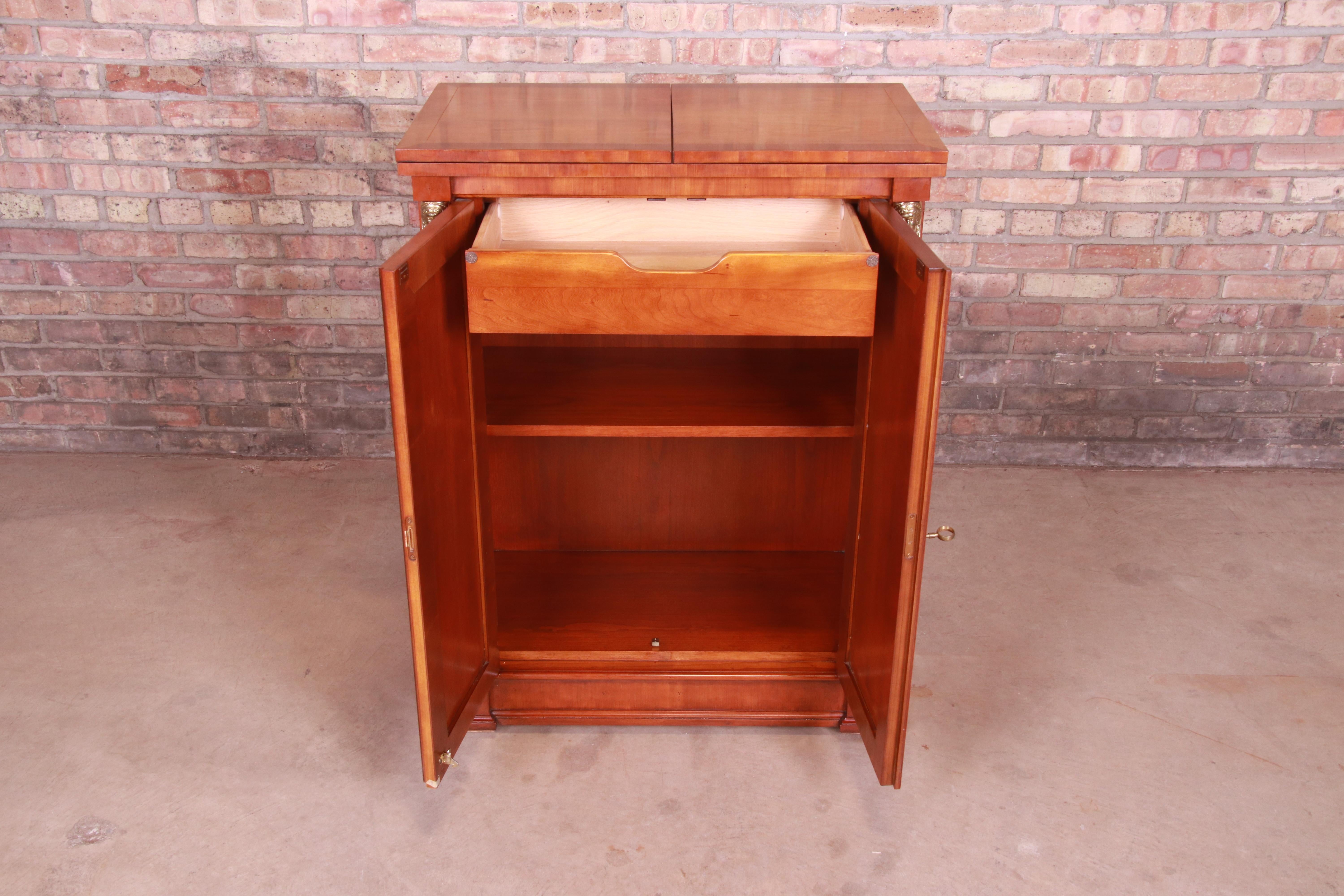 Baker Furniture Neoclassical Cherrywood Bar Cabinet 9