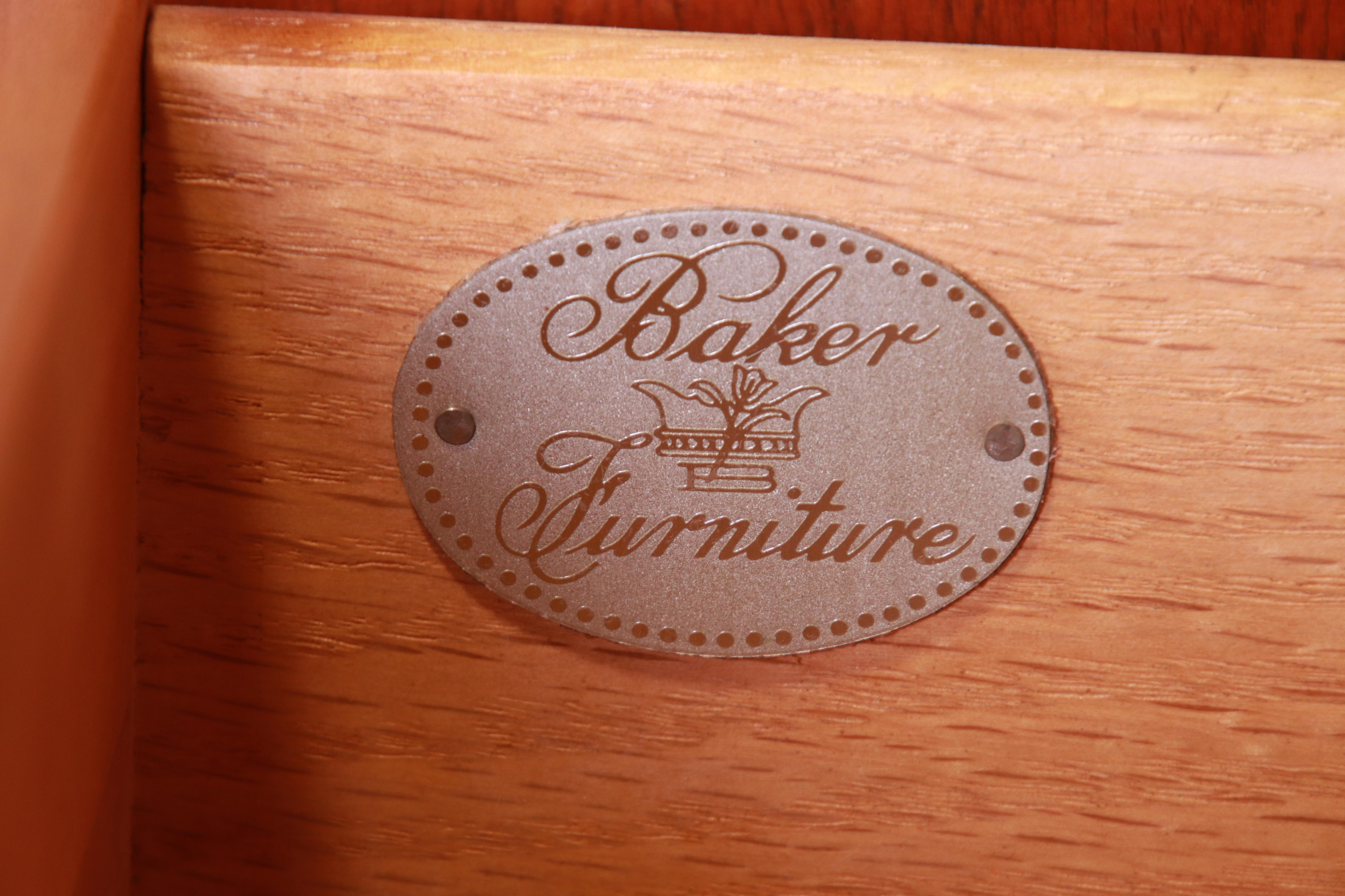Baker Furniture Neoclassical Cherrywood Bar Cabinet 13